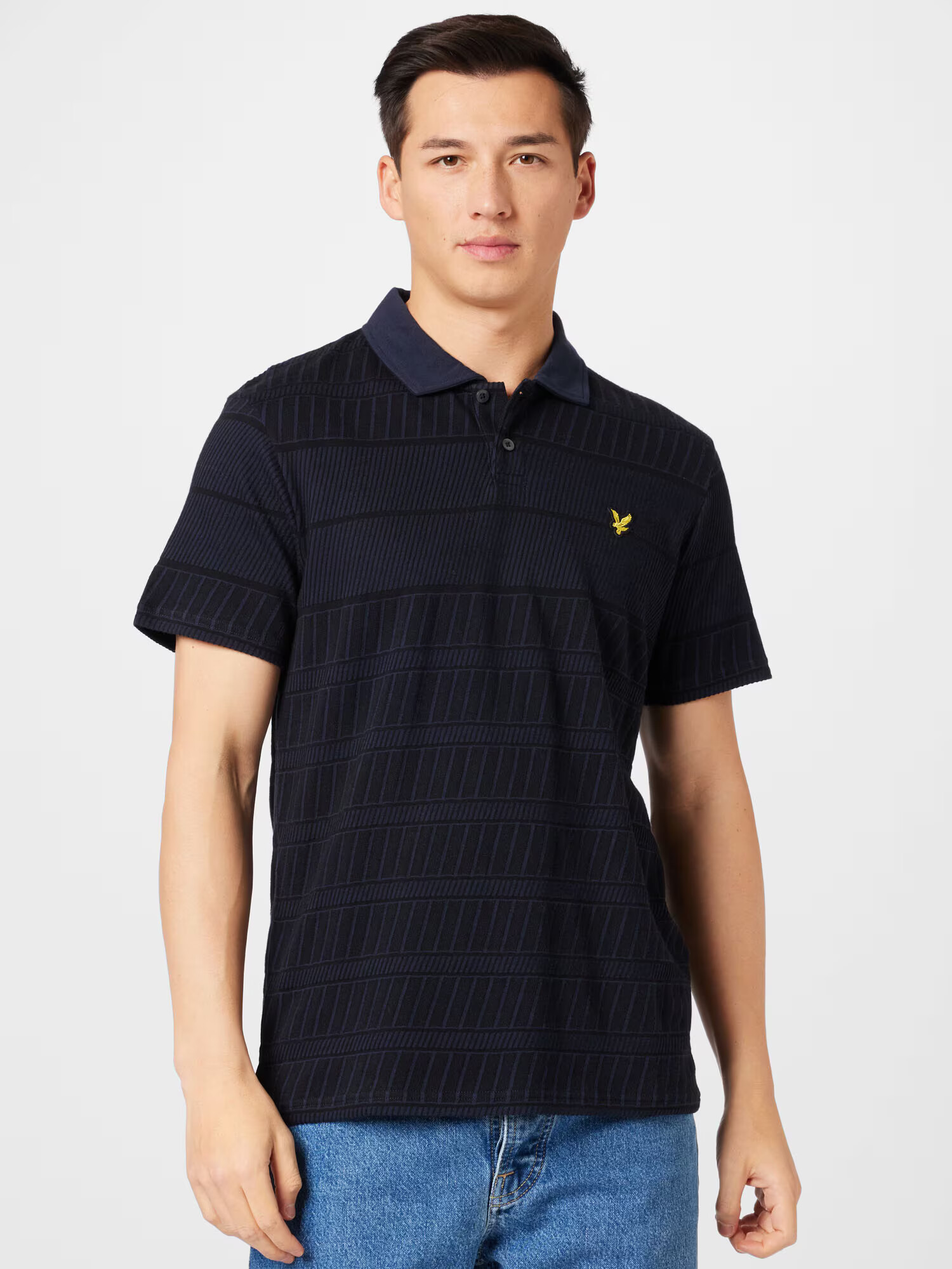 Lyle & Scott Tricou 'Grid' bleumarin / albastru noapte / galben / negru - Pled.ro