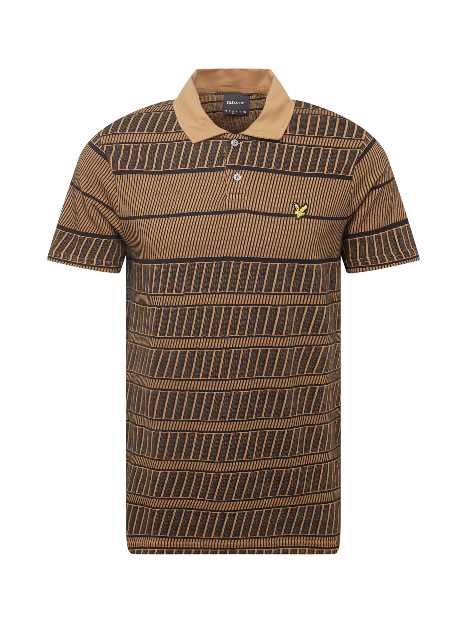 Lyle & Scott Tricou 'Grid' maro cămilă / maro închis / galben - Pled.ro