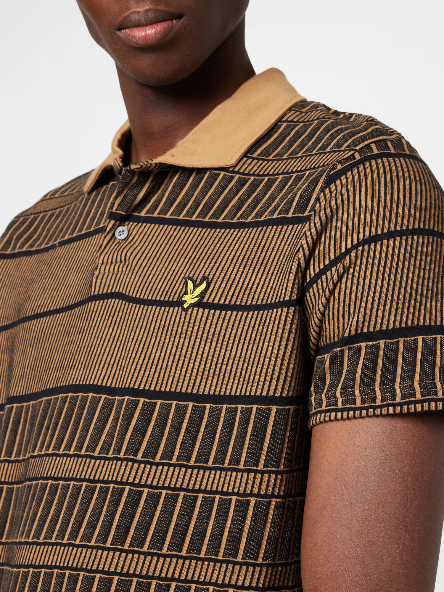 Lyle & Scott Tricou 'Grid' maro cămilă / maro închis / galben - Pled.ro