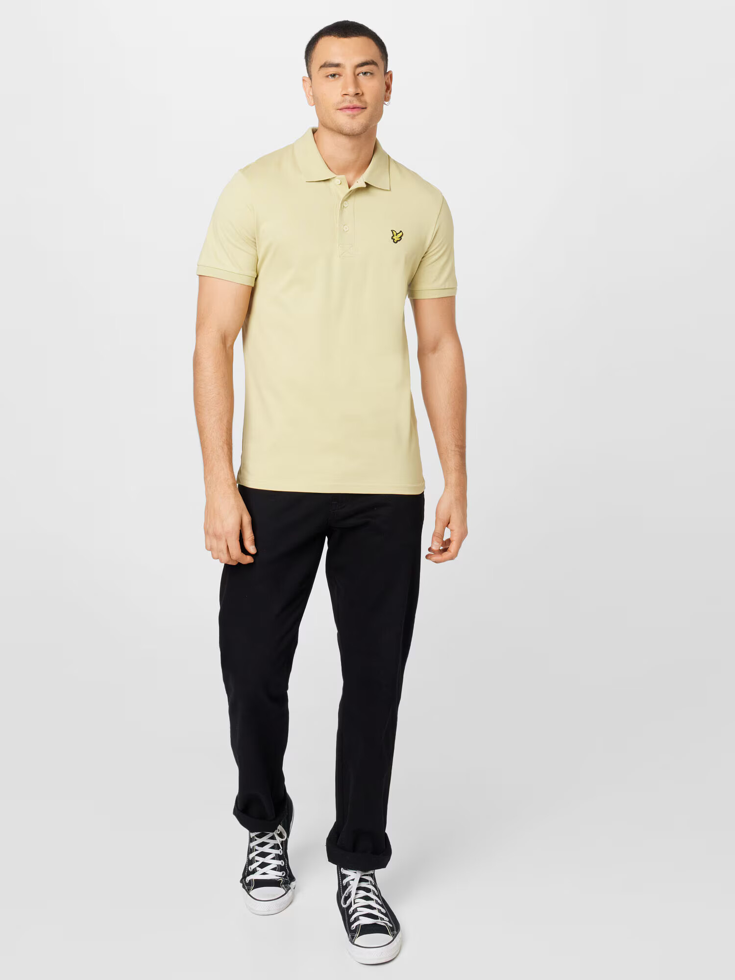 Lyle & Scott Tricou 'Plain' galben auriu / kaki / negru - Pled.ro