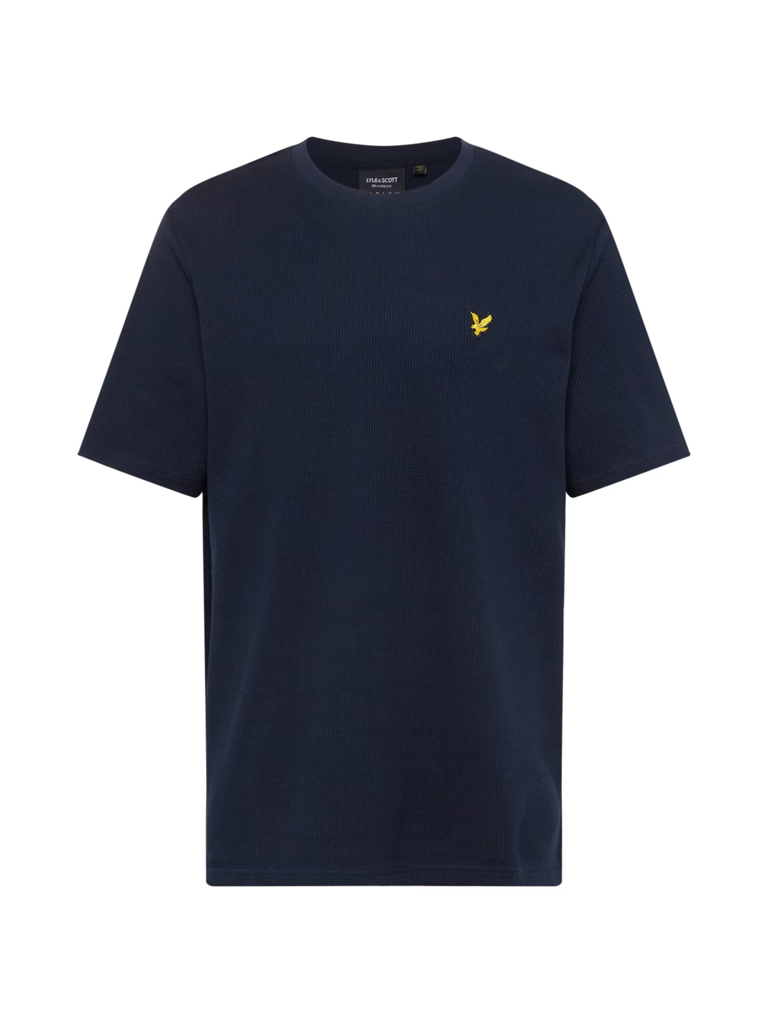 Lyle & Scott Tricou 'Waffle' bleumarin / galben - Pled.ro