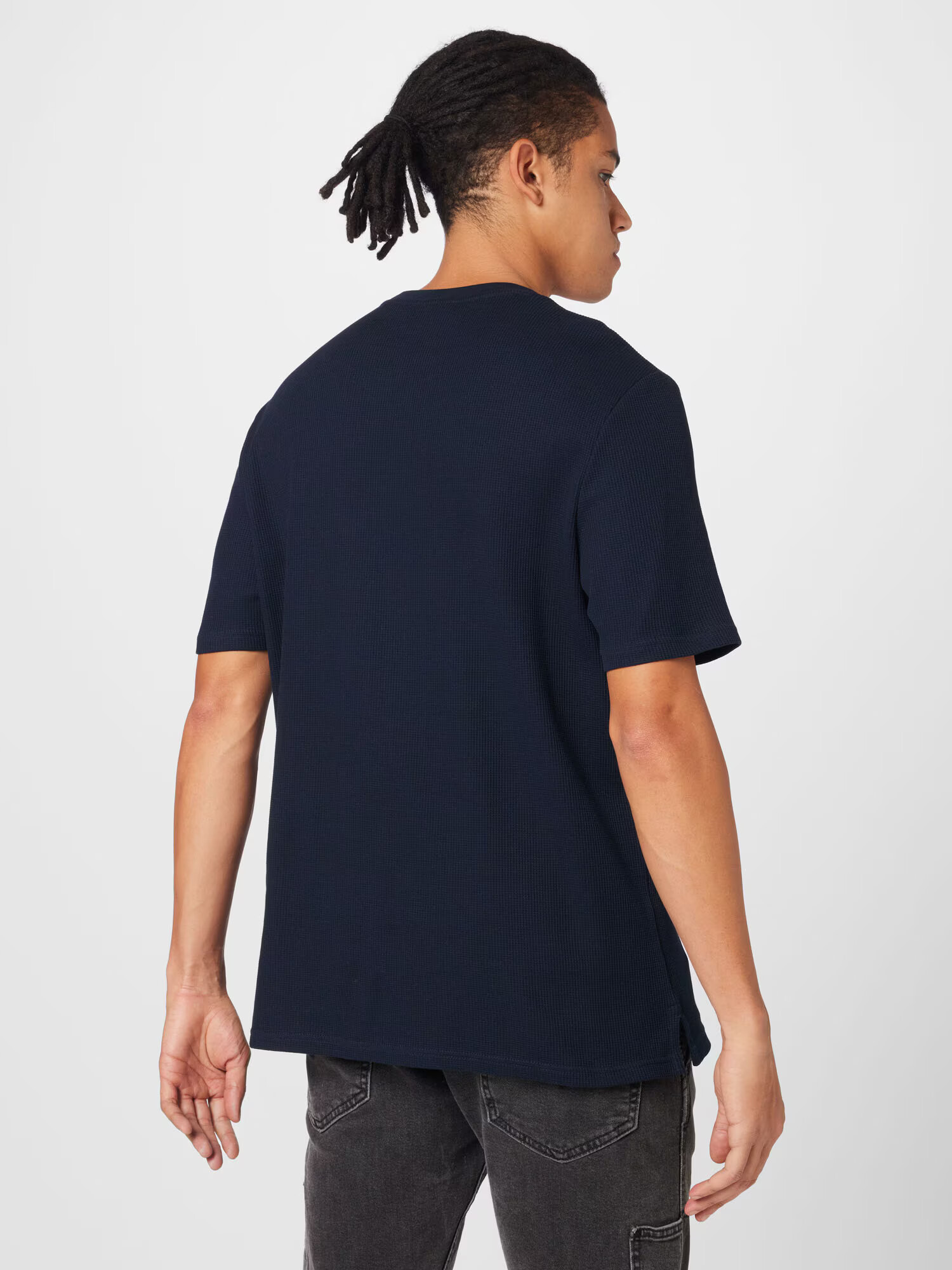 Lyle & Scott Tricou 'Waffle' bleumarin / galben - Pled.ro