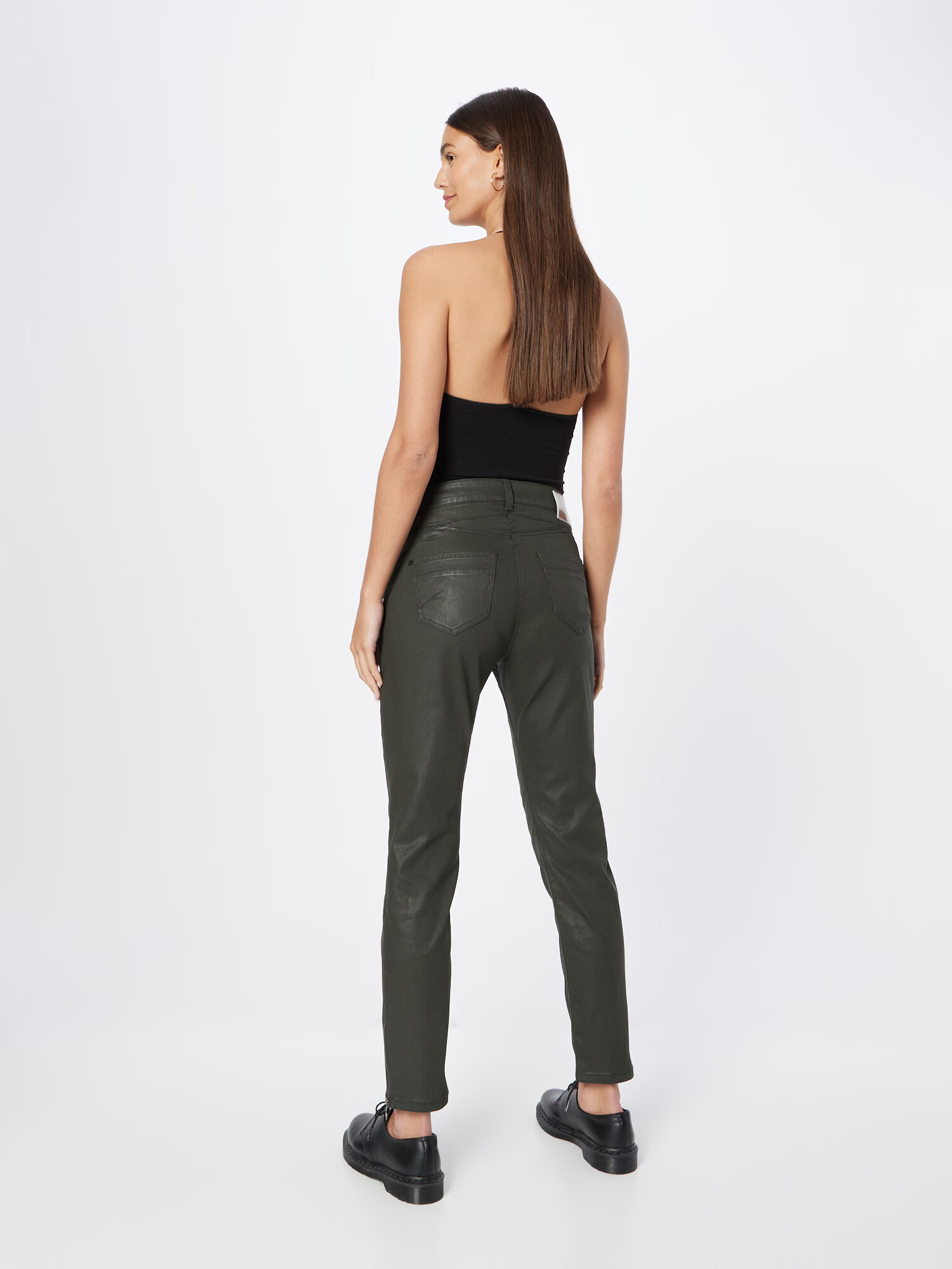 MAC Pantaloni 'RICH' verde pin - Pled.ro