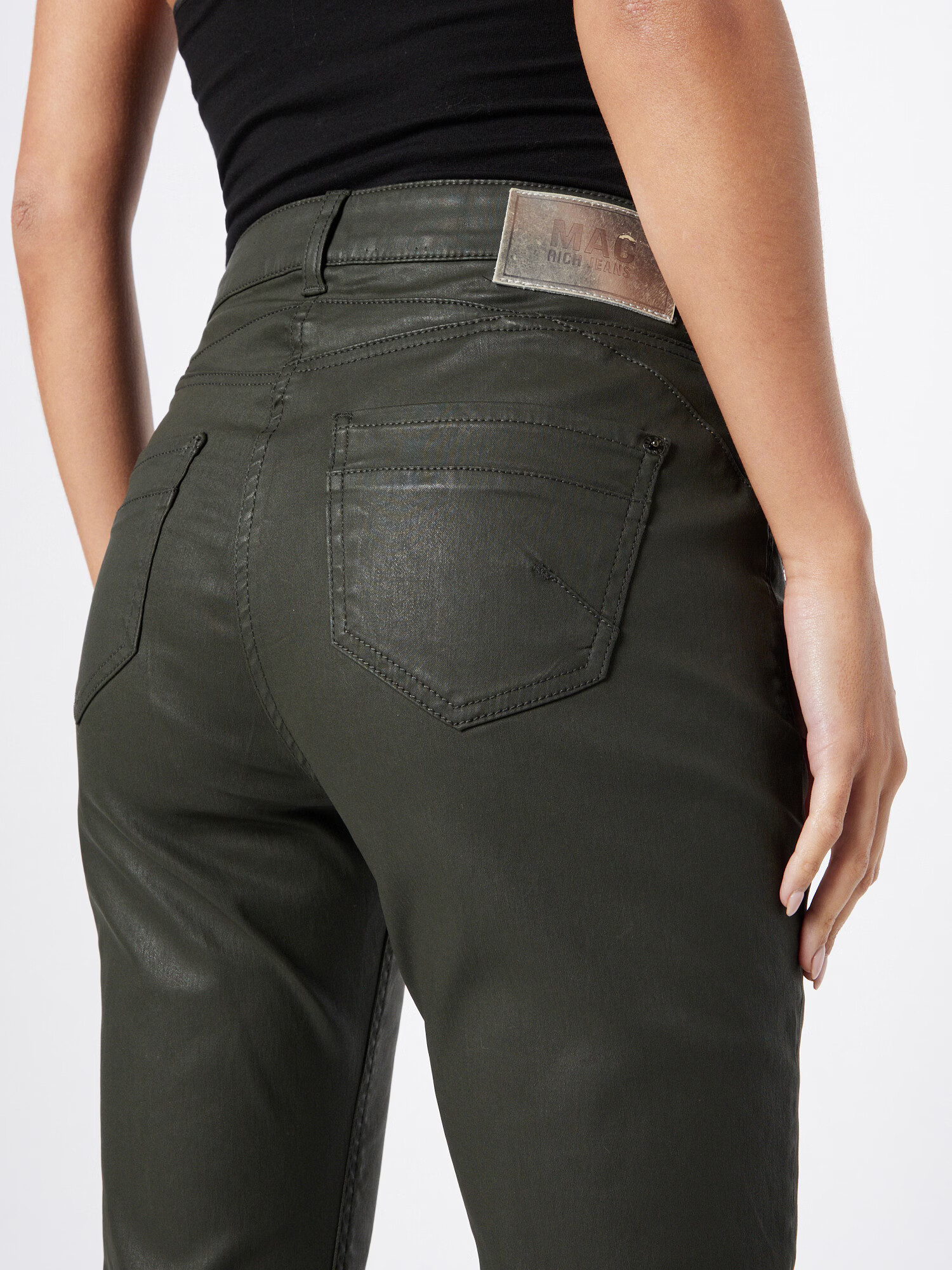 MAC Pantaloni 'RICH' verde pin - Pled.ro