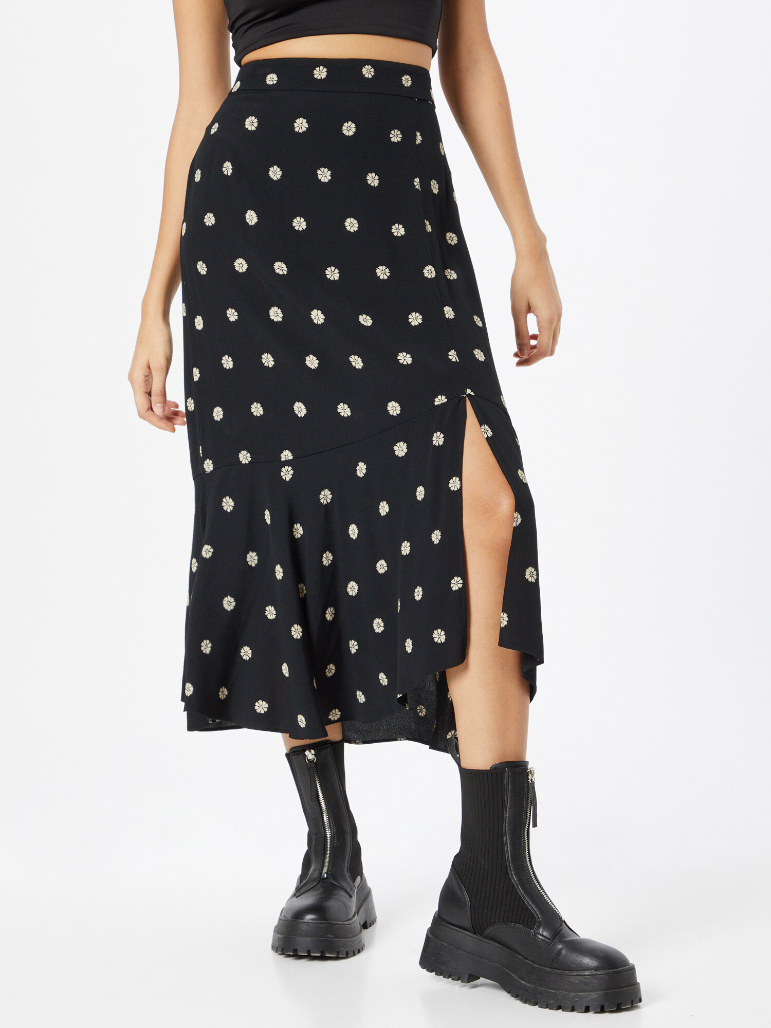 Madewell Fustă bej / negru - Pled.ro