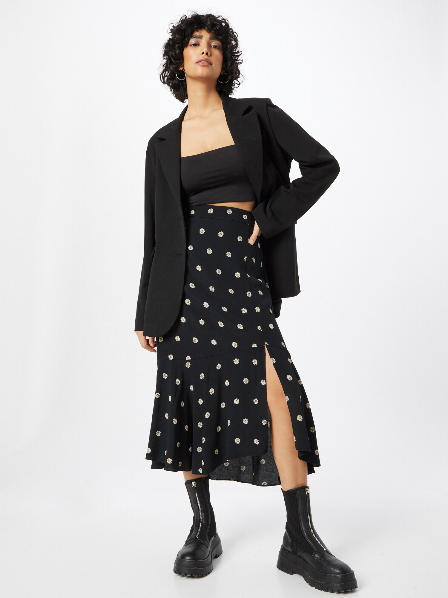 Madewell Fustă bej / negru - Pled.ro