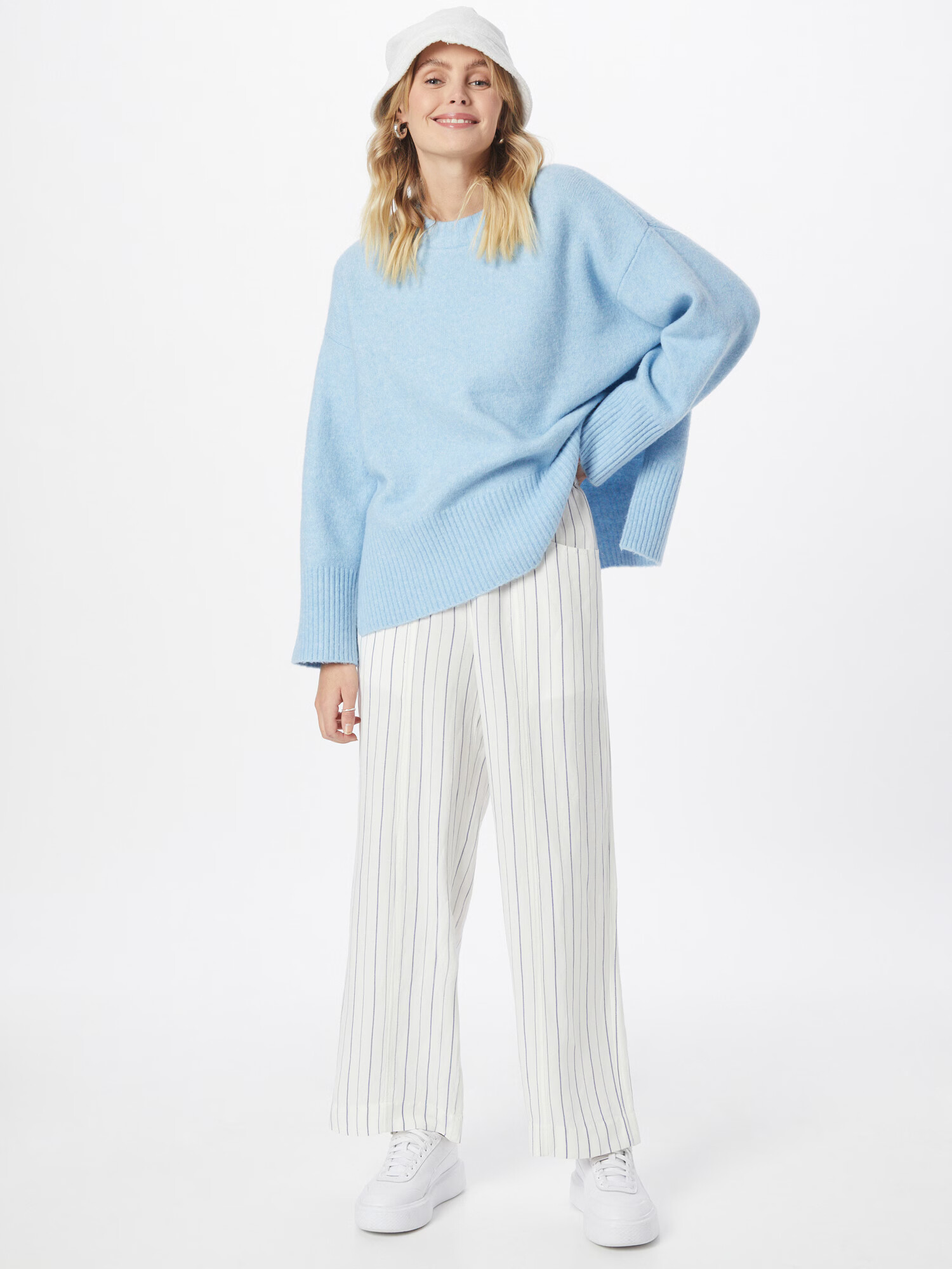 Madewell Pantaloni bleumarin / alb - Pled.ro