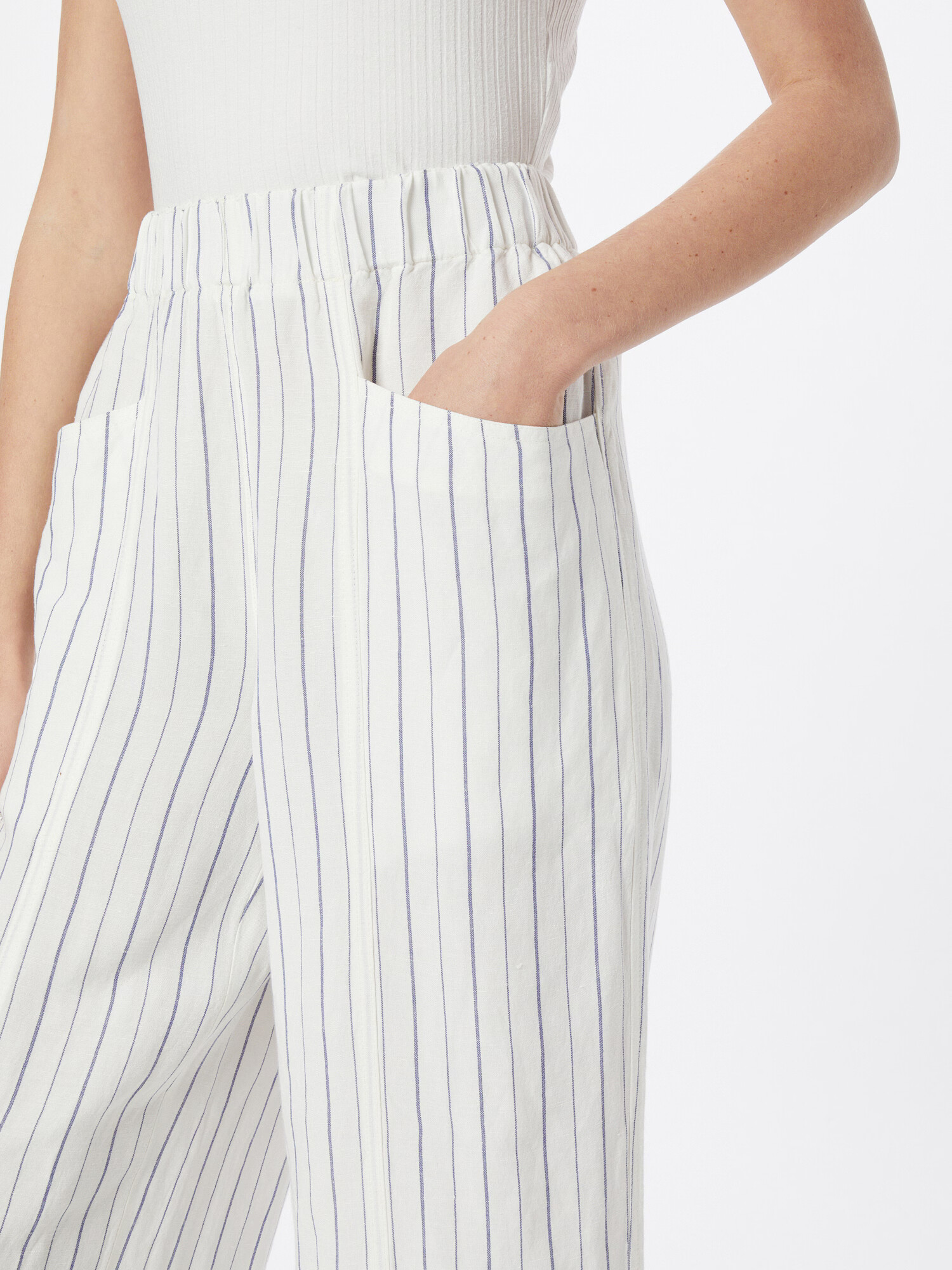 Madewell Pantaloni bleumarin / alb - Pled.ro