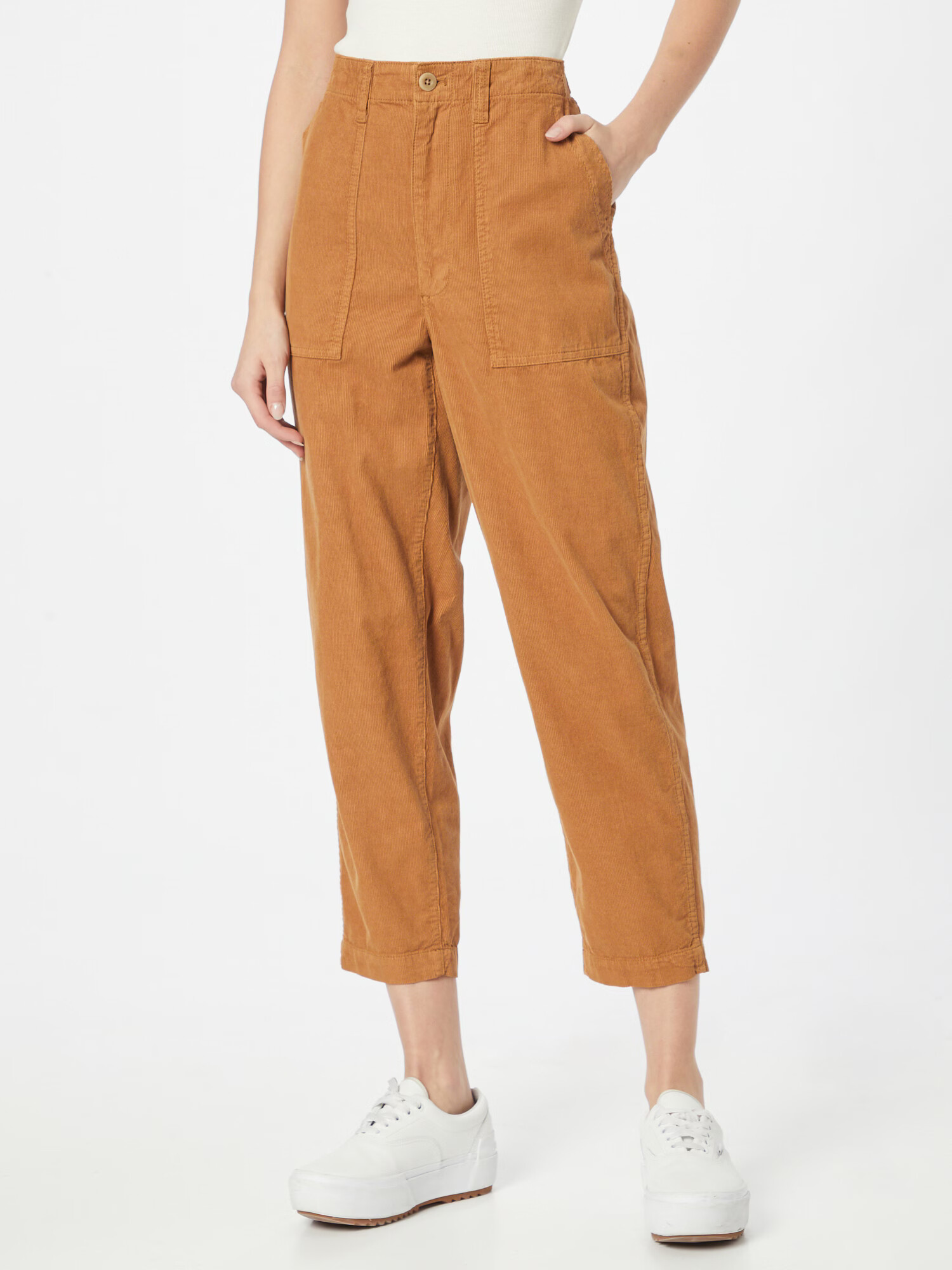 Madewell Pantaloni maro caramel - Pled.ro