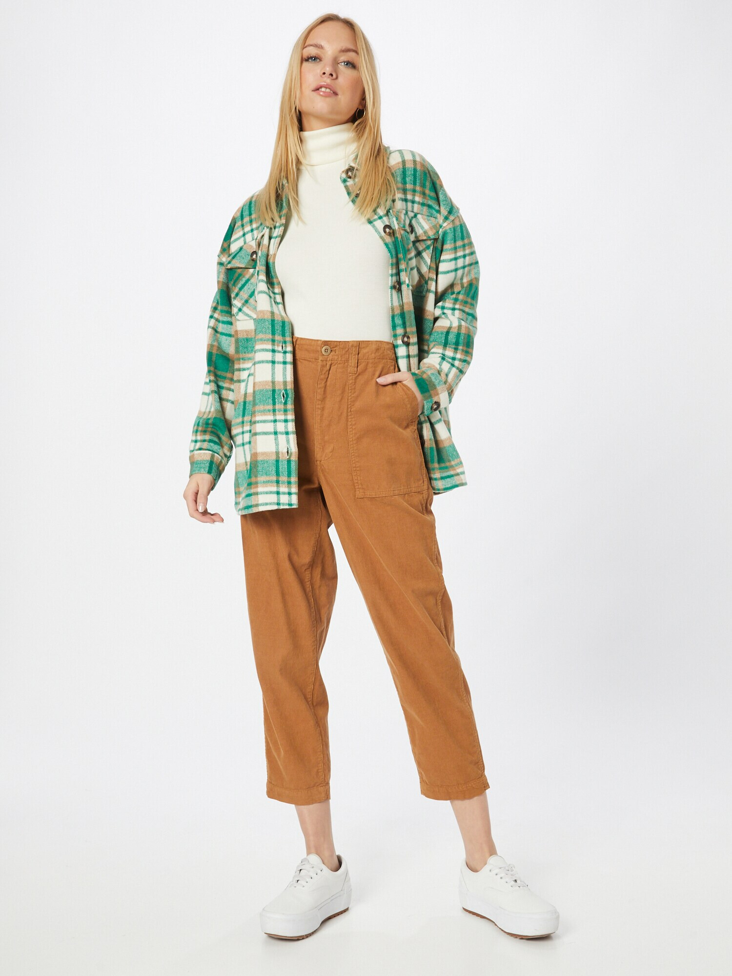 Madewell Pantaloni maro caramel - Pled.ro