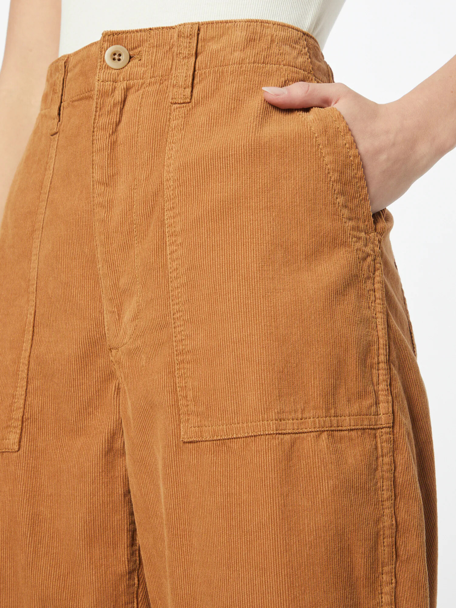 Madewell Pantaloni maro caramel - Pled.ro