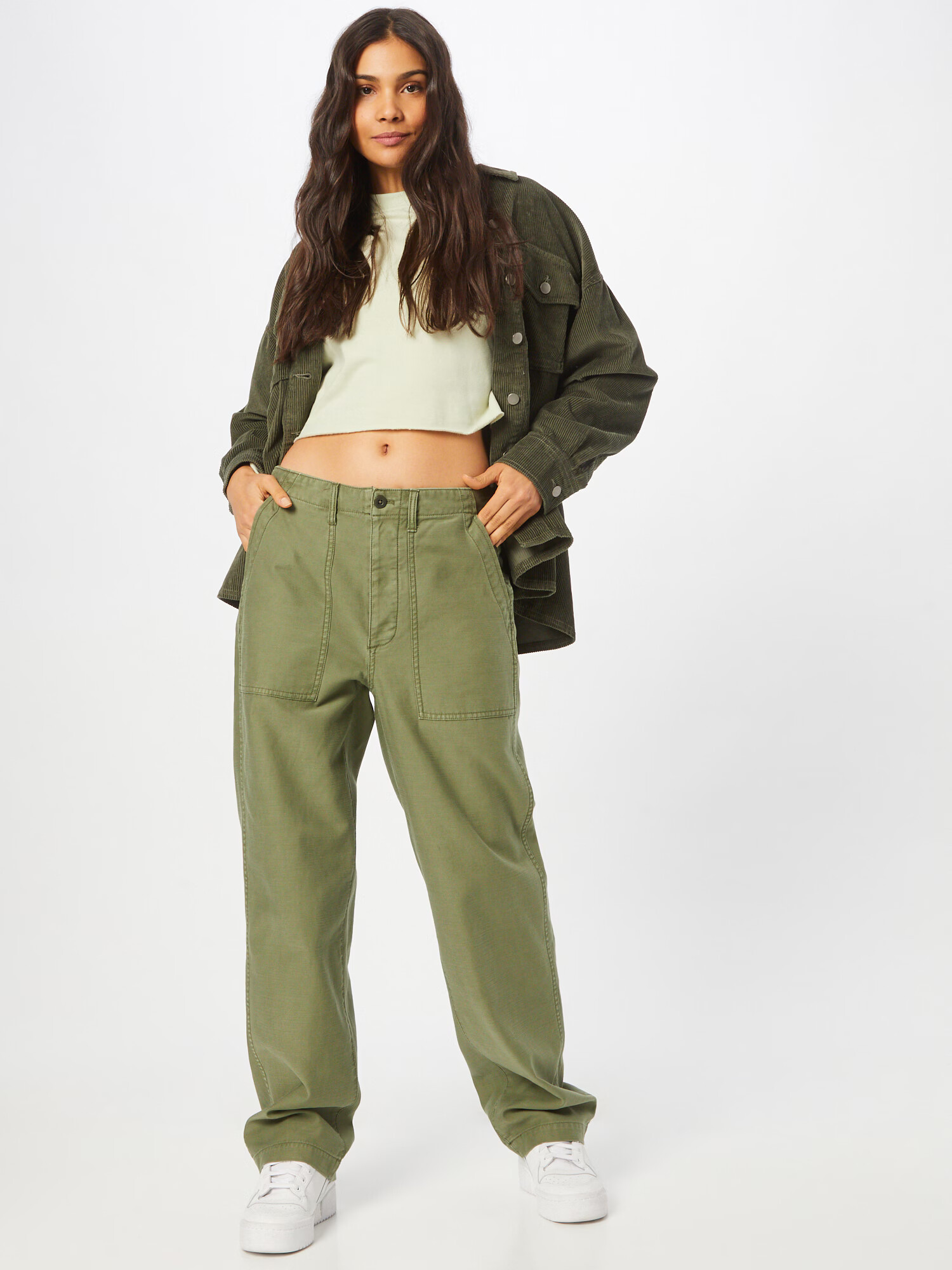 Madewell Pantaloni verde - Pled.ro