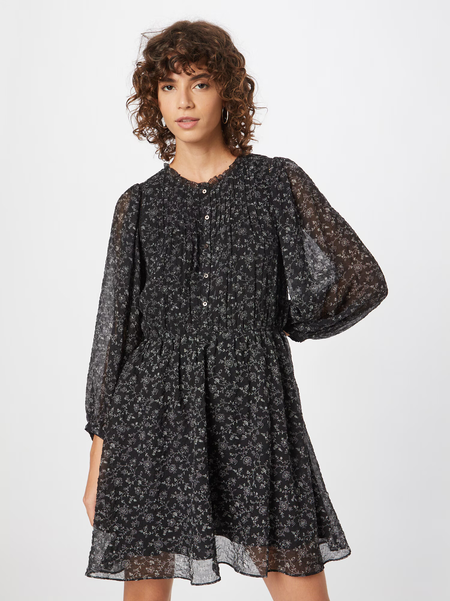 Madewell Rochie tip bluză gri argintiu / negru - Pled.ro