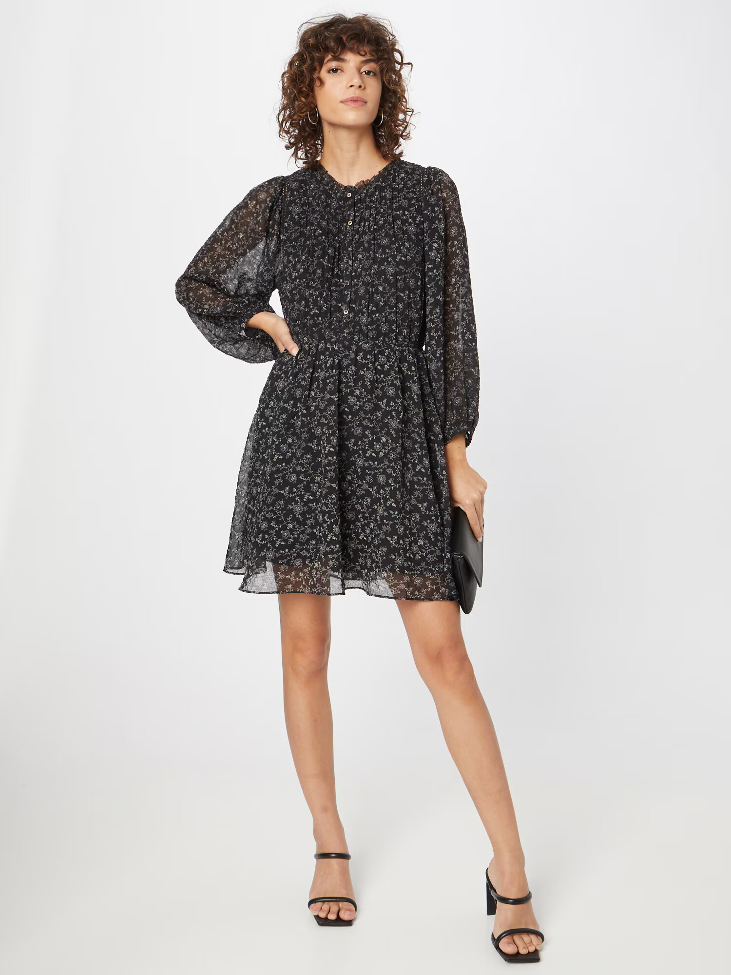 Madewell Rochie tip bluză gri argintiu / negru - Pled.ro