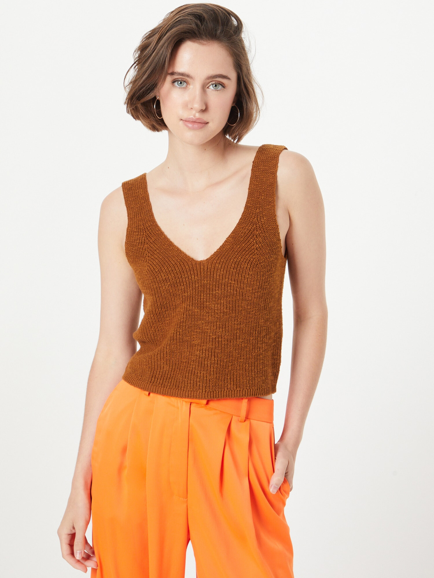 Madewell Top brodat maro caramel - Pled.ro