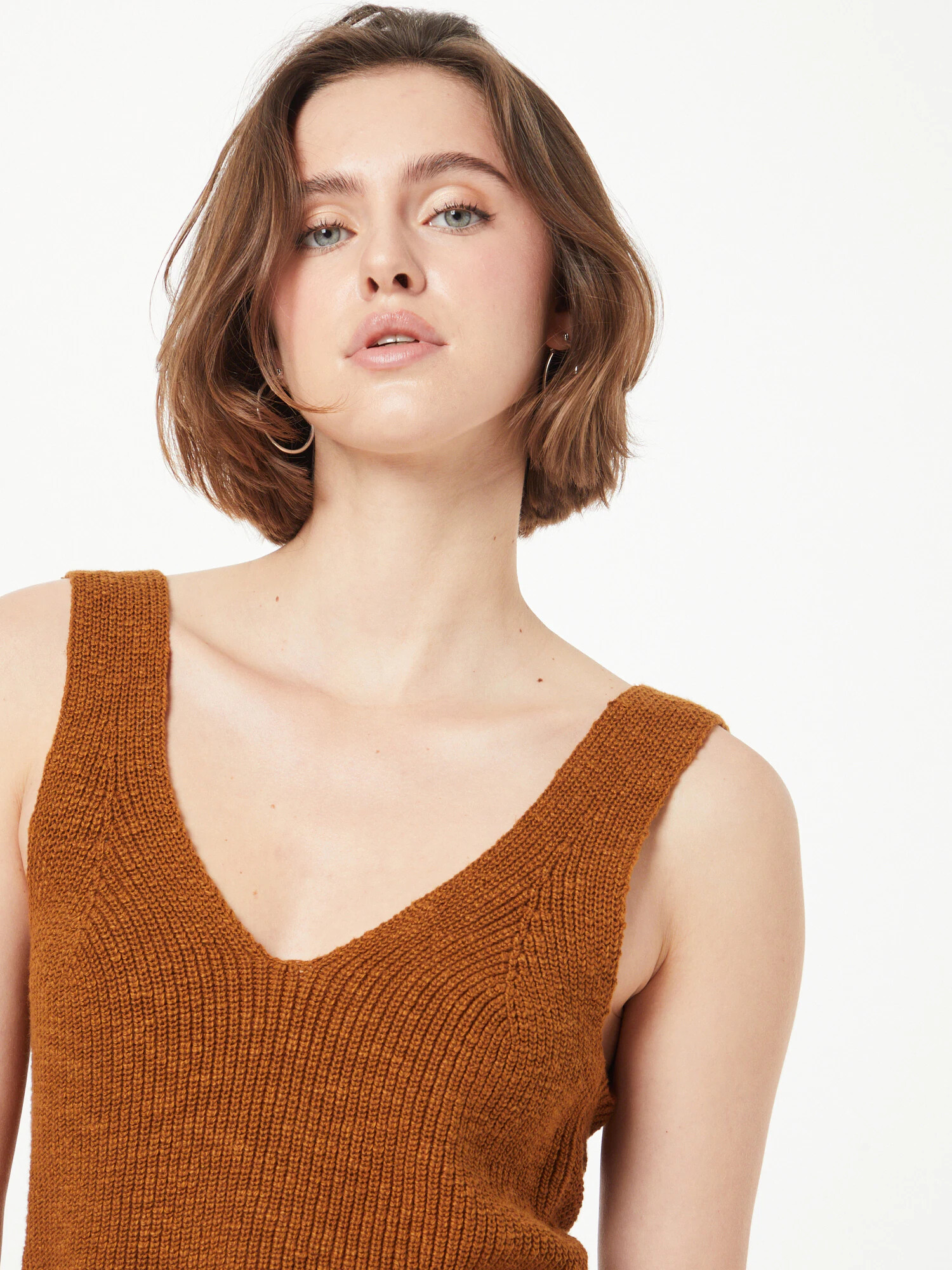 Madewell Top brodat maro caramel - Pled.ro