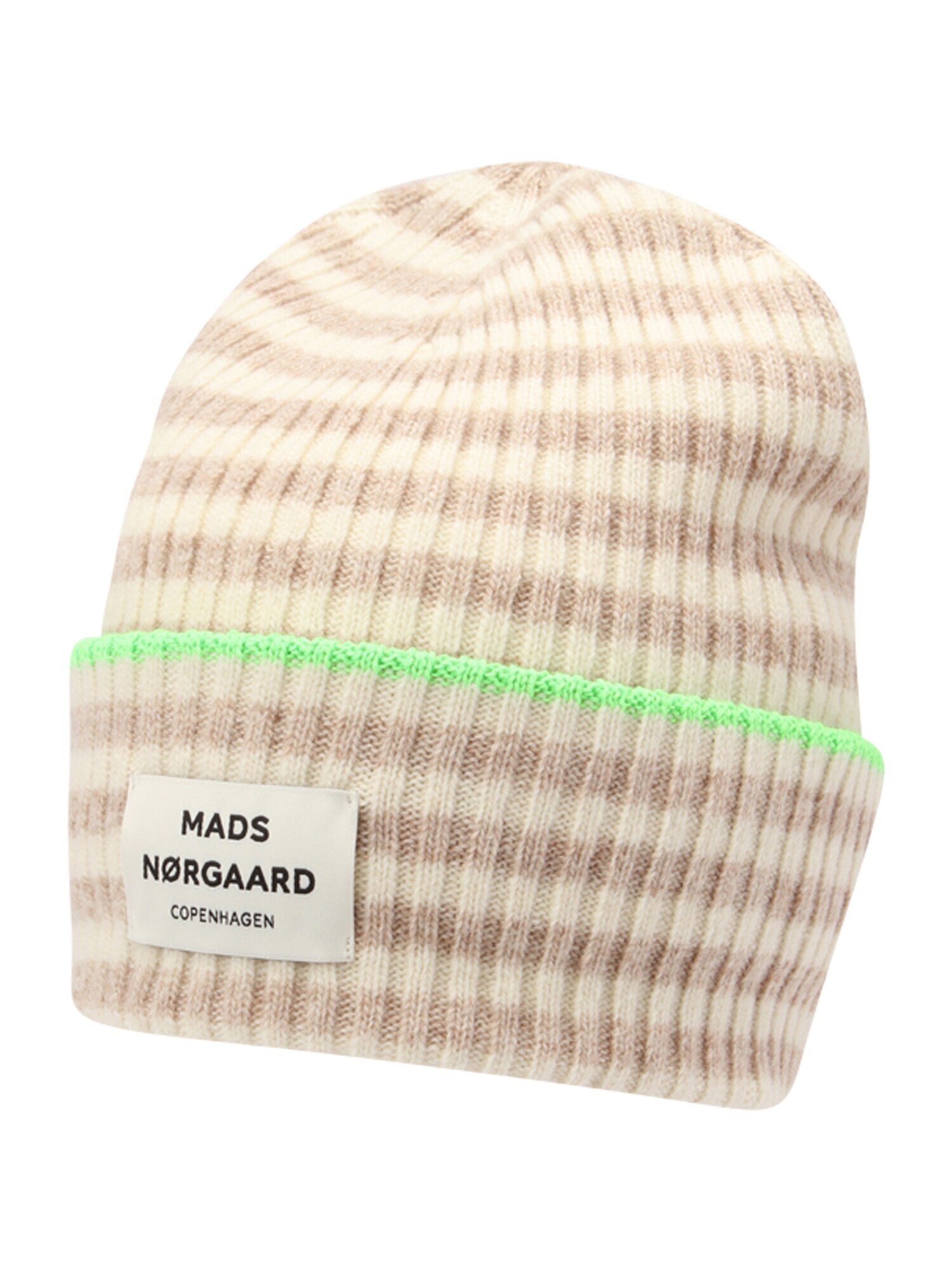 MADS NORGAARD COPENHAGEN Căciulă 'Iceland Anjun' crem / maro deschis / verde limetă - Pled.ro