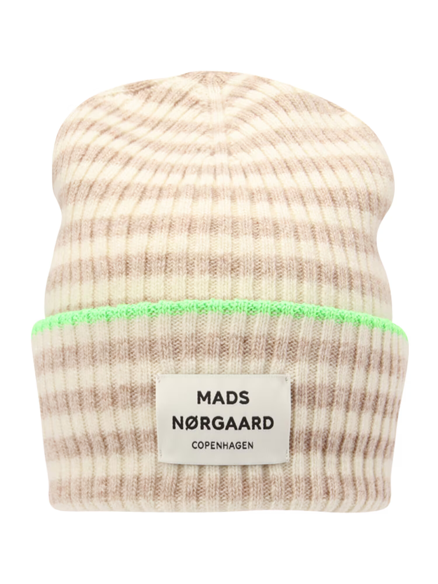 MADS NORGAARD COPENHAGEN Căciulă 'Iceland Anjun' crem / maro deschis / verde limetă - Pled.ro