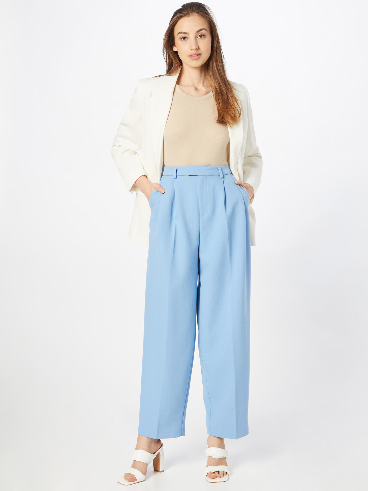 MADS NORGAARD COPENHAGEN Pantaloni cutați albastru deschis - Pled.ro