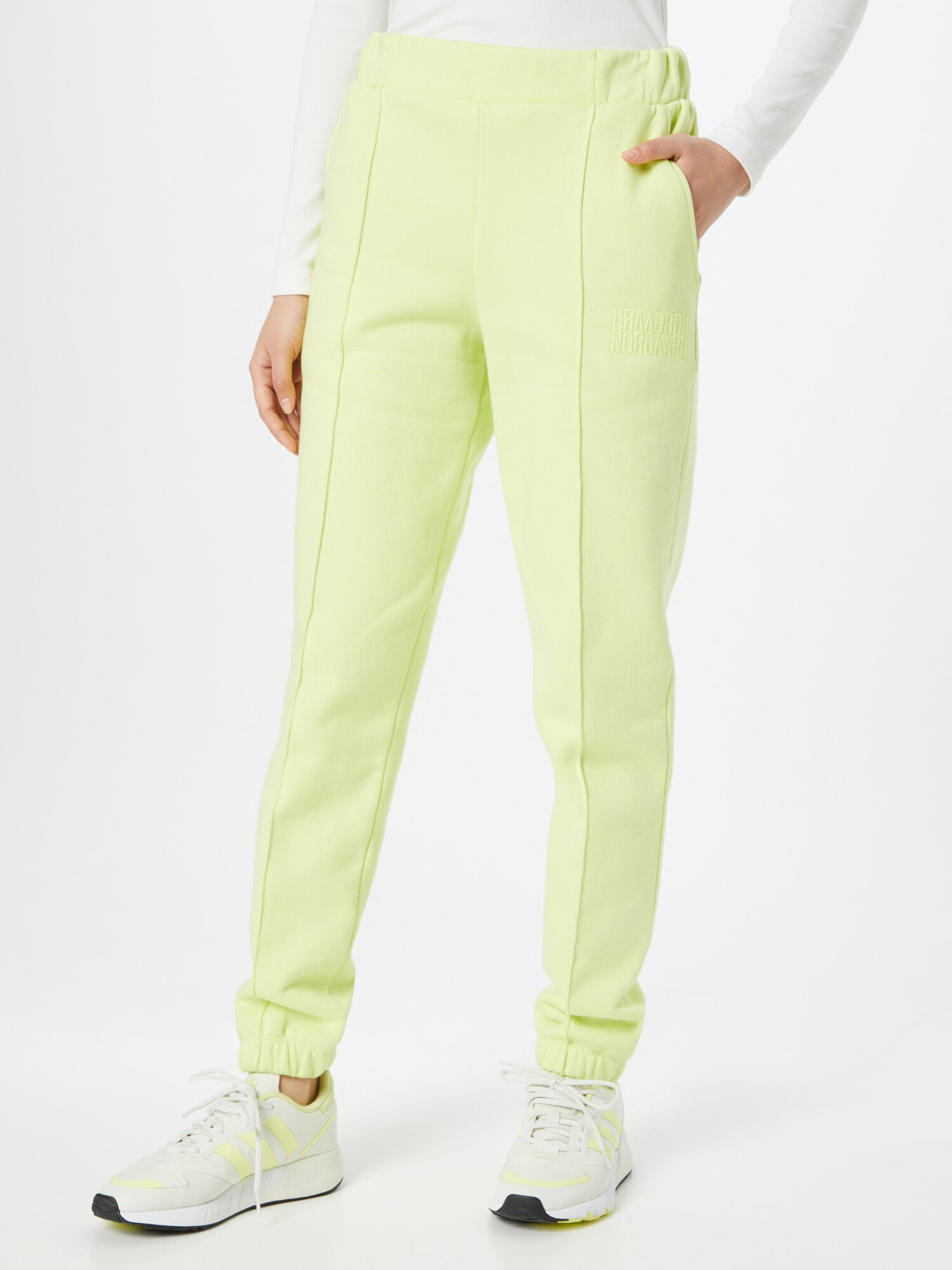 MADS NORGAARD COPENHAGEN Pantaloni 'Patty' verde limetă - Pled.ro