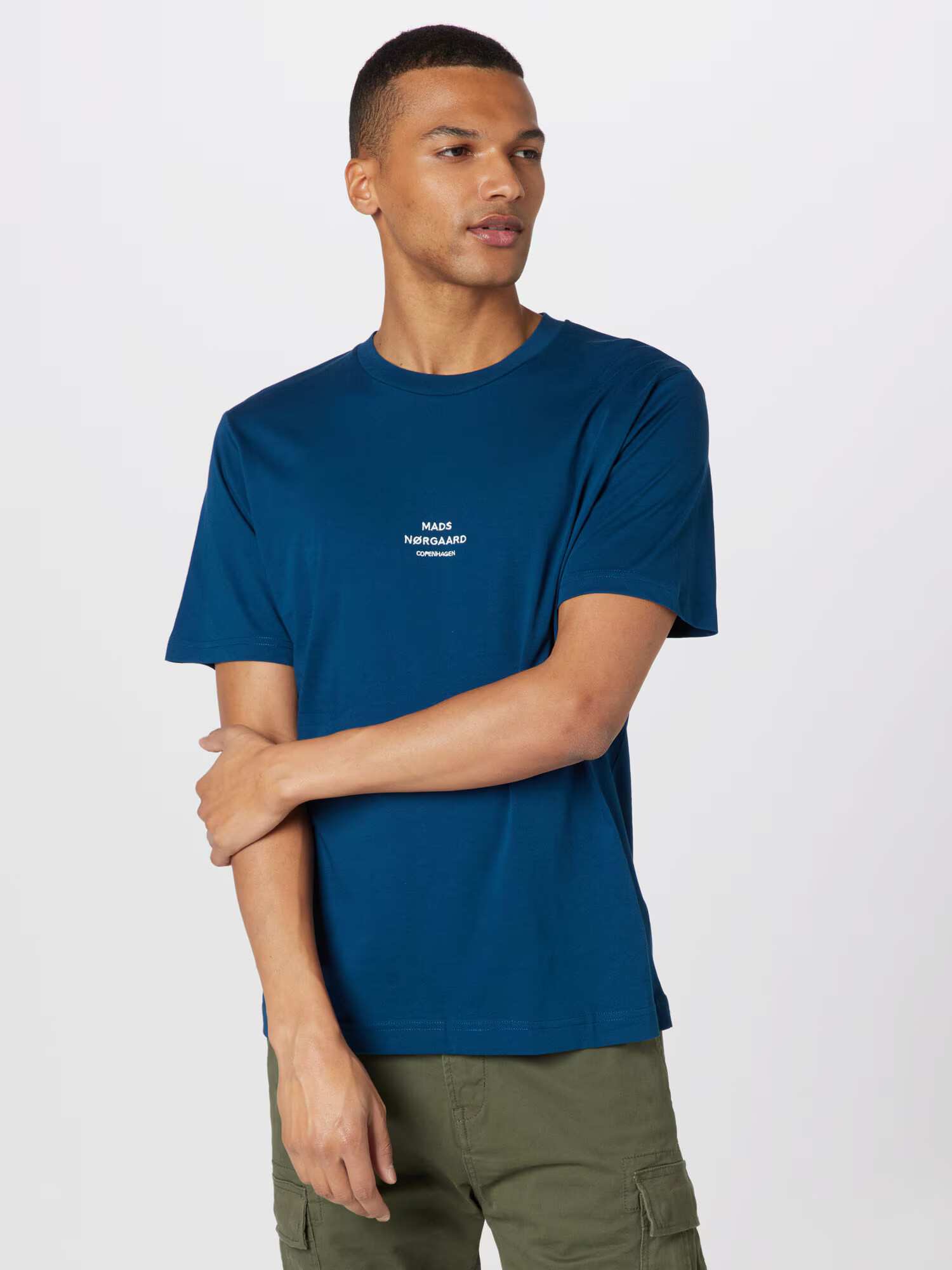 MADS NORGAARD COPENHAGEN Tricou albastru gențiană / alb - Pled.ro