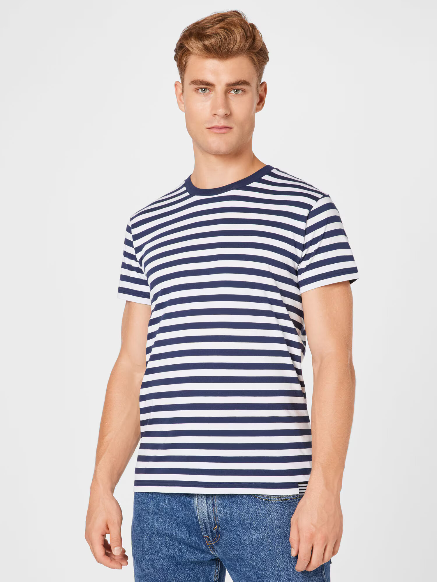 MADS NORGAARD COPENHAGEN Tricou albastru închis / alb - Pled.ro