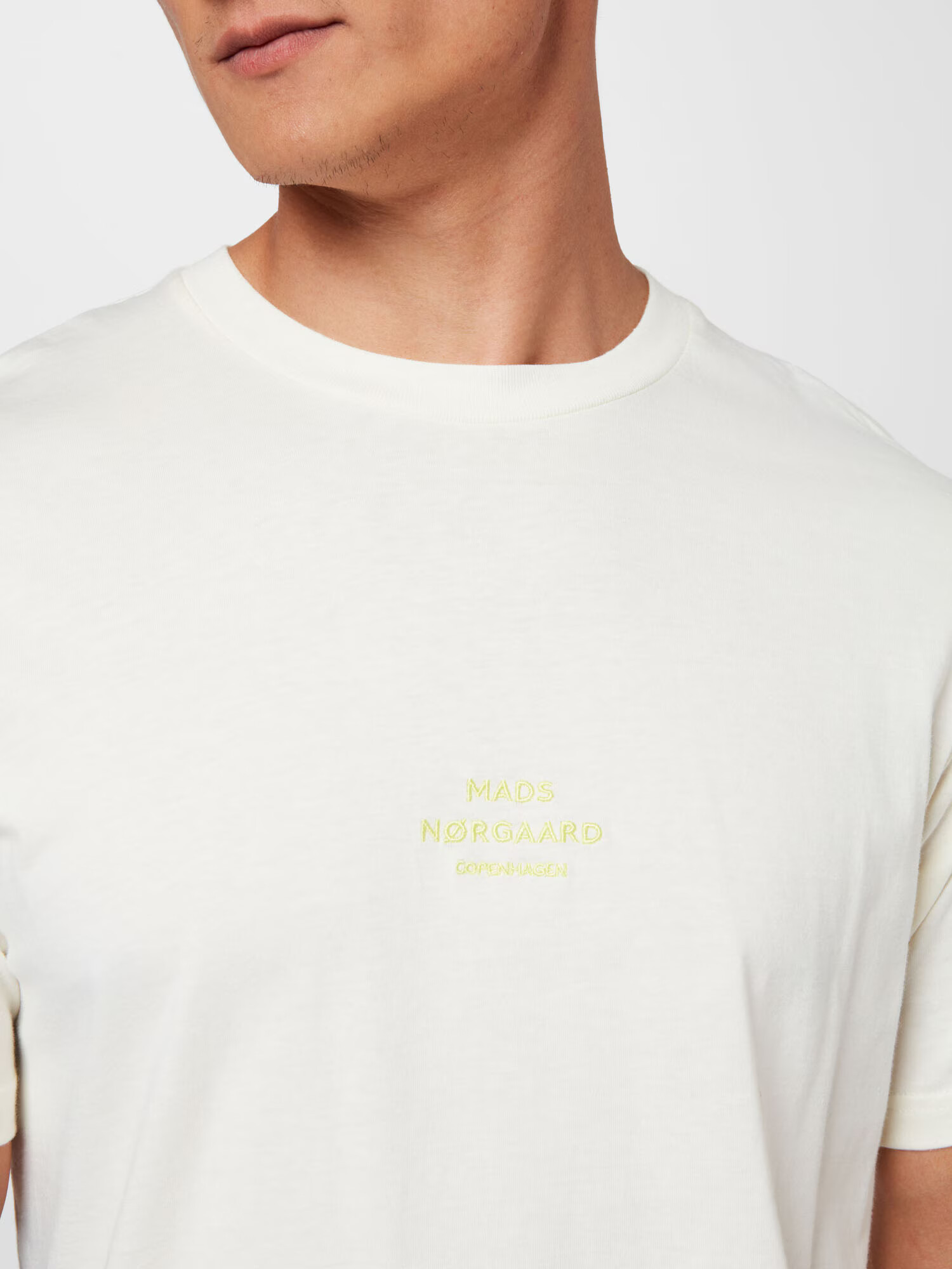 MADS NORGAARD COPENHAGEN Tricou galben deschis / alb - Pled.ro