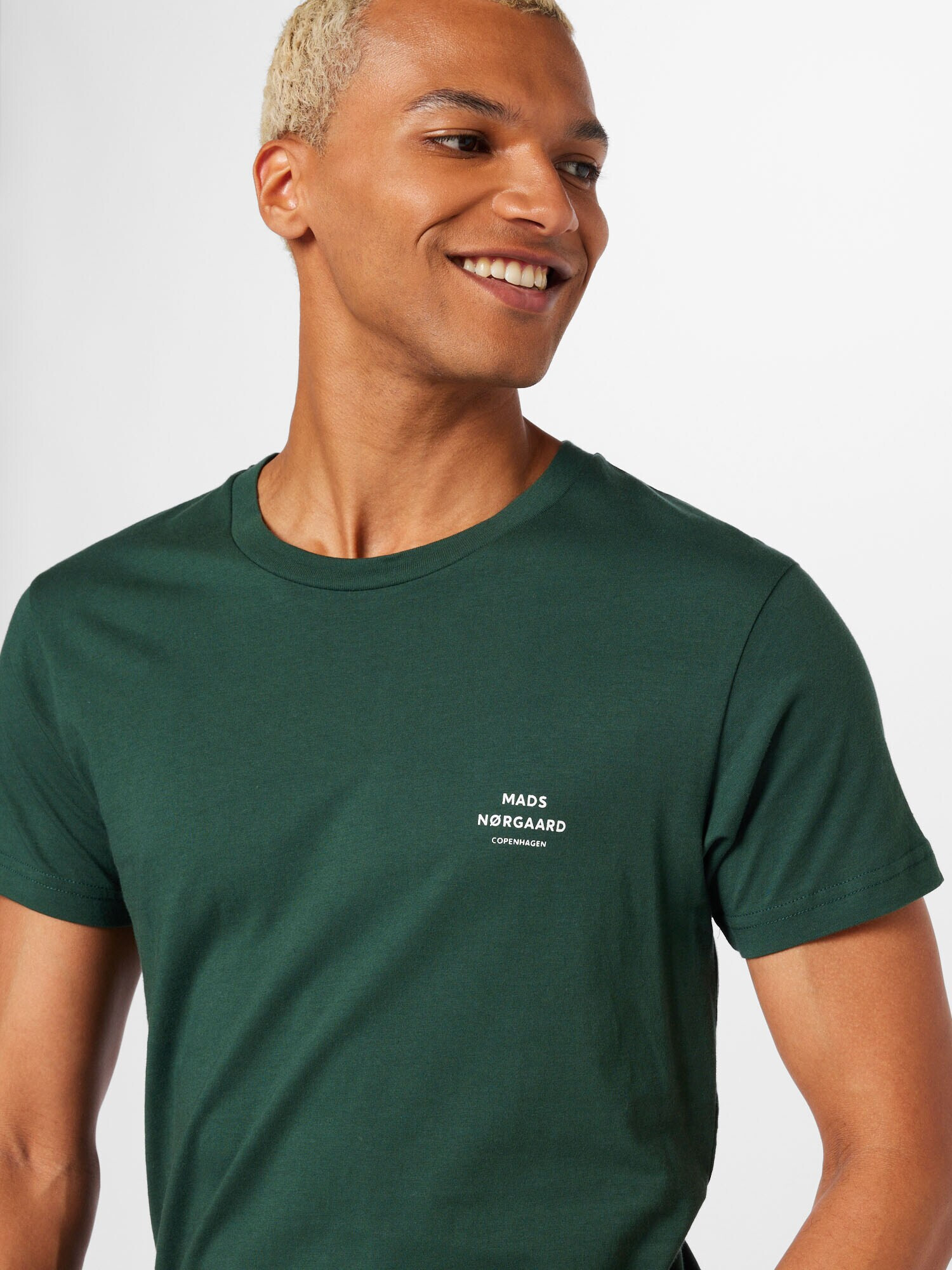 MADS NORGAARD COPENHAGEN Tricou 'Thor' verde / alb - Pled.ro