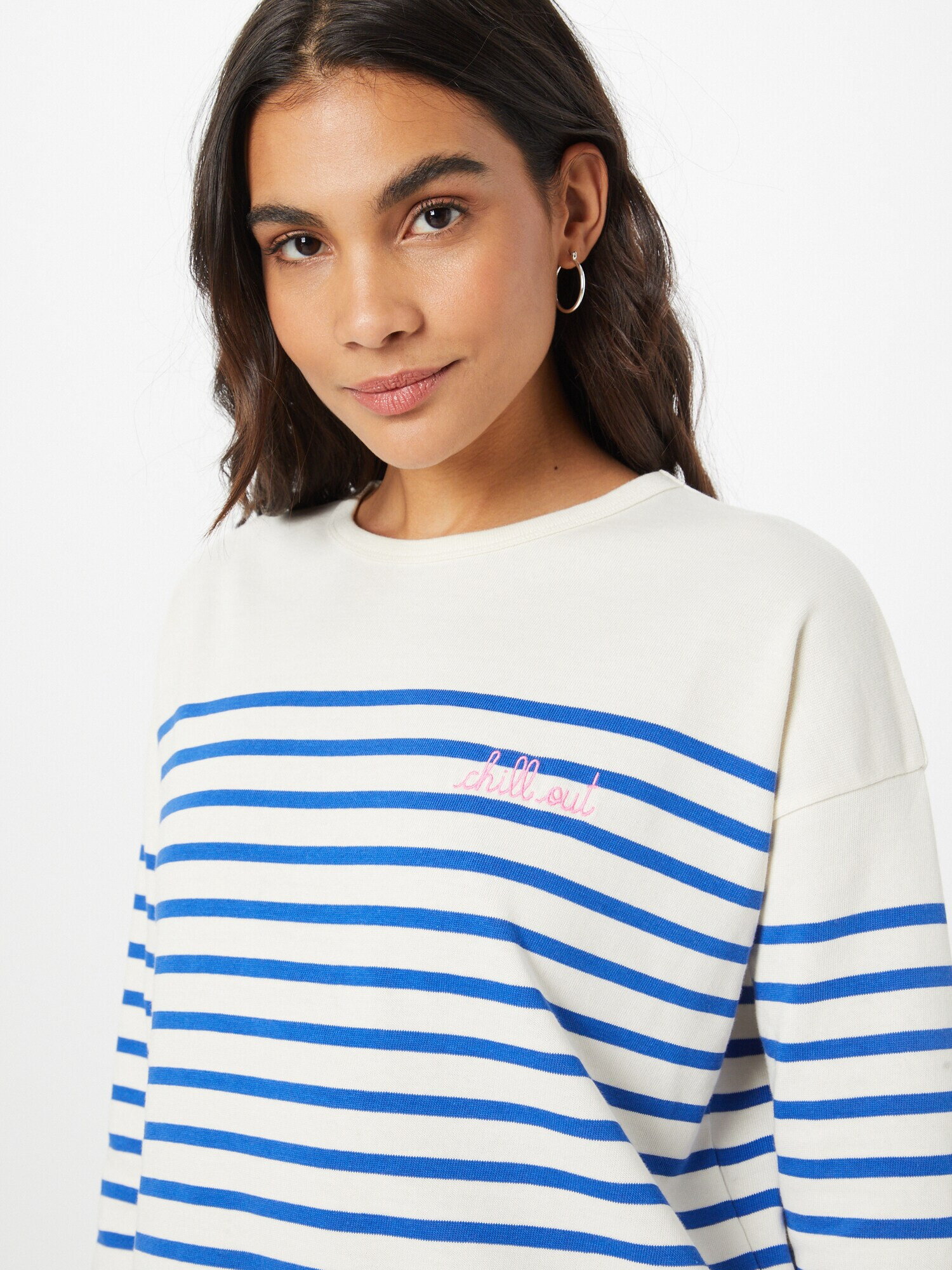 Maison Labiche Tricou 'CHILL OUT' fildeş / albastru regal / roz - Pled.ro