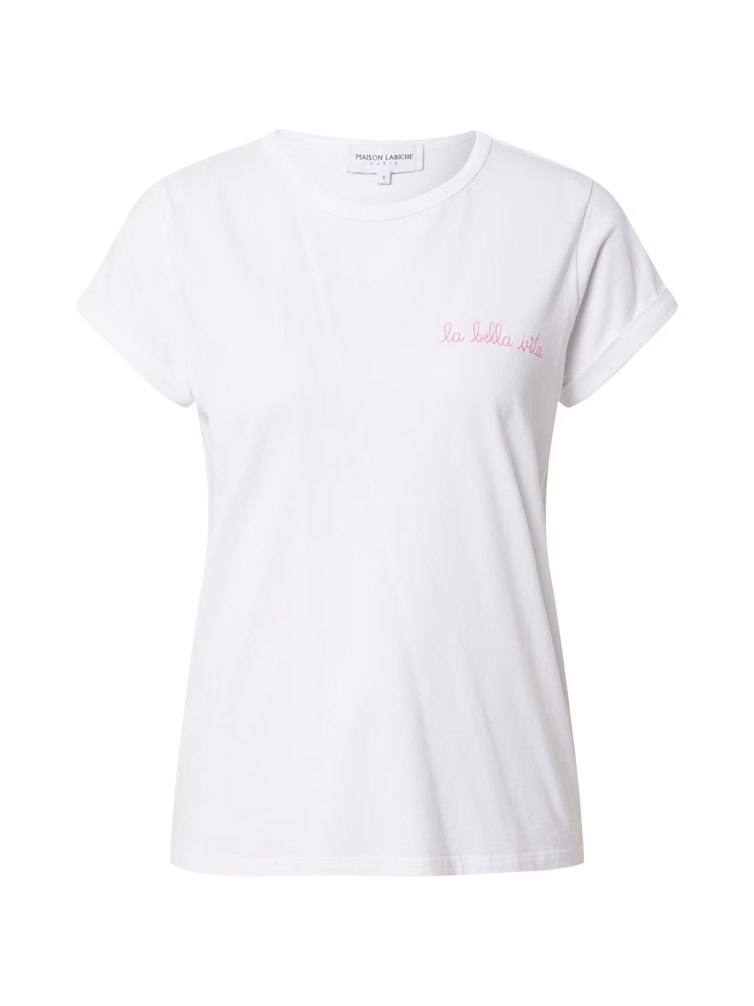 Maison Labiche Tricou 'LA BELLA VITA' roz / alb - Pled.ro