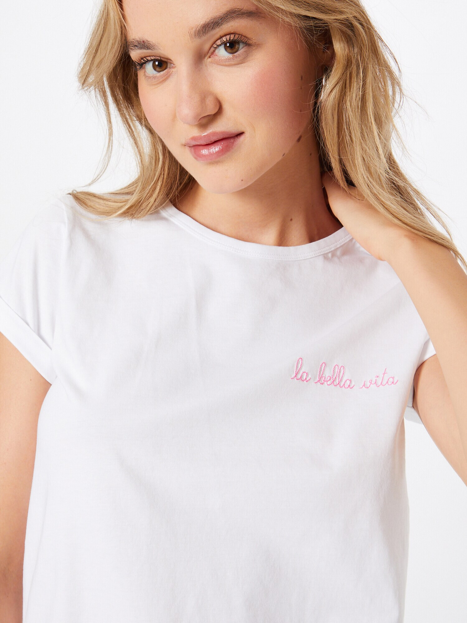 Maison Labiche Tricou 'LA BELLA VITA' roz / alb - Pled.ro