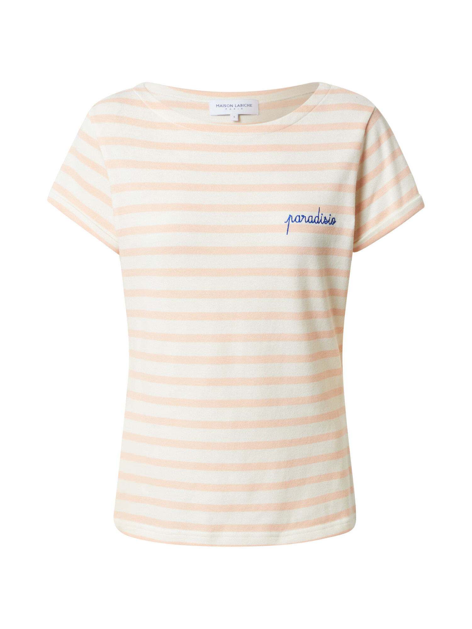 Maison Labiche Tricou 'LA COMBIER' albastru regal / portocaliu caisă / alb - Pled.ro