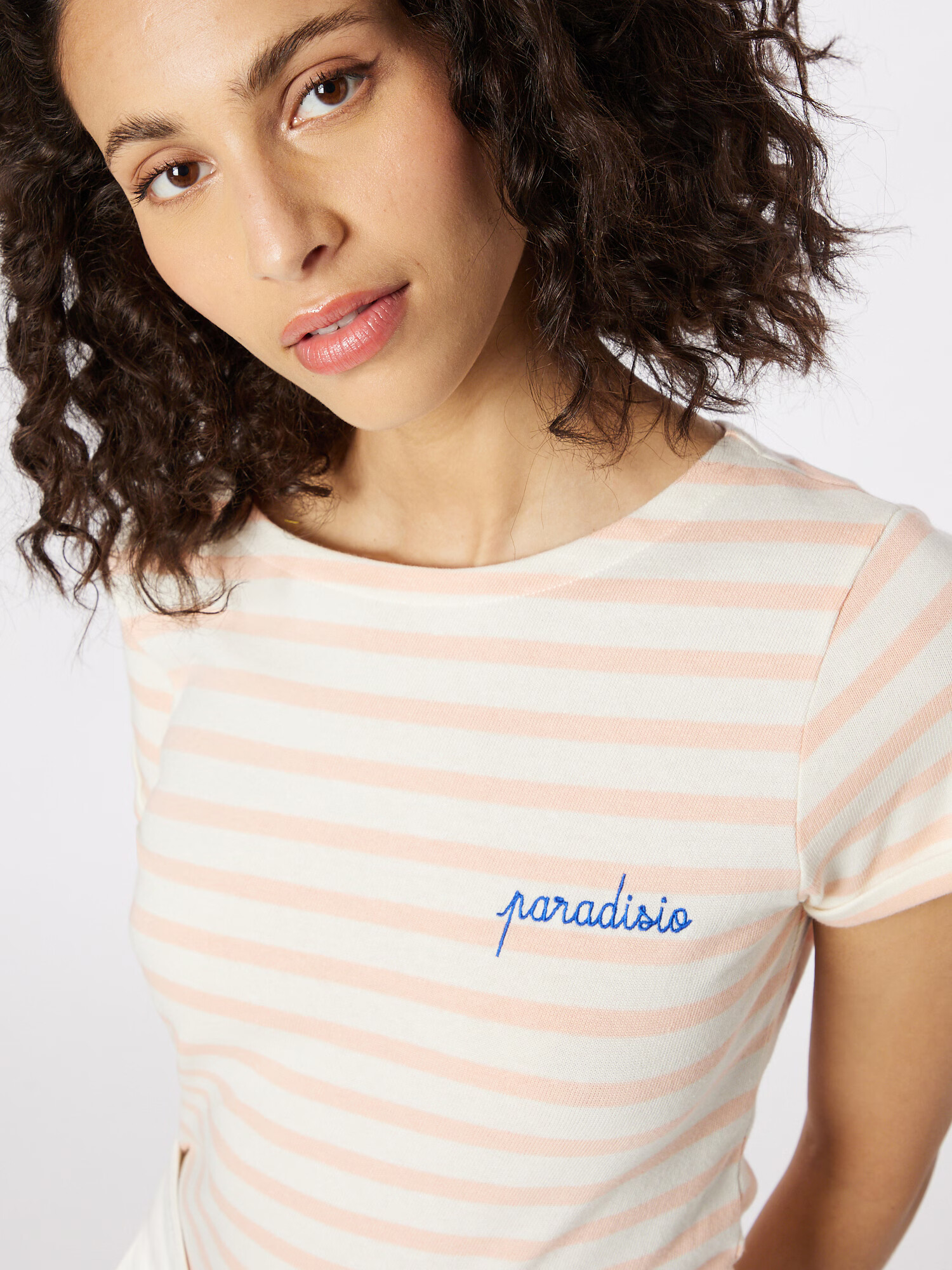 Maison Labiche Tricou 'LA COMBIER' albastru regal / portocaliu caisă / alb - Pled.ro