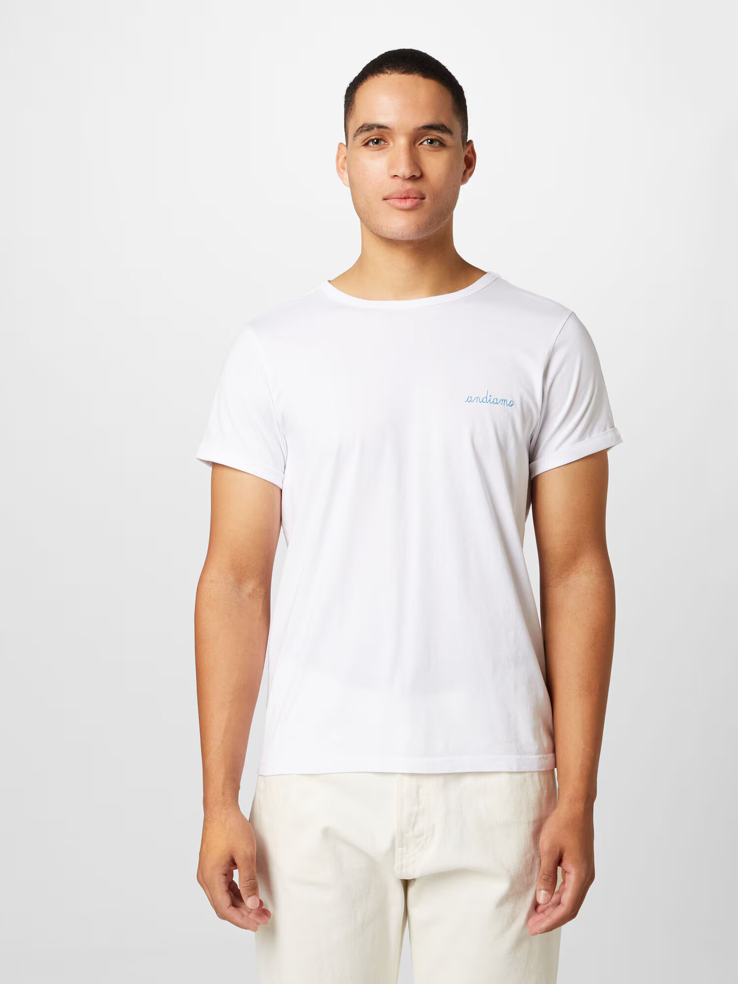 Maison Labiche Tricou 'POITOU' albastru aqua / alb - Pled.ro