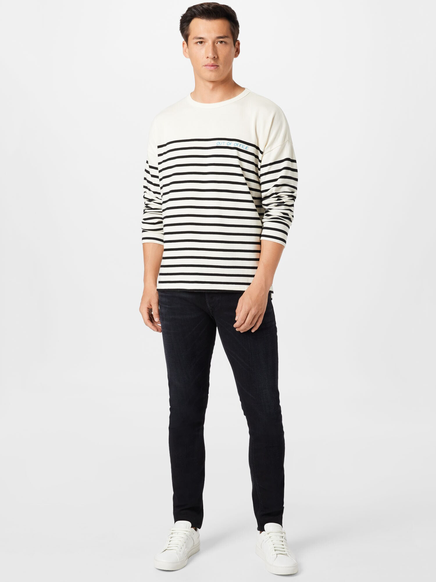 Maison Labiche Tricou 'SAILOR' negru / alb - Pled.ro