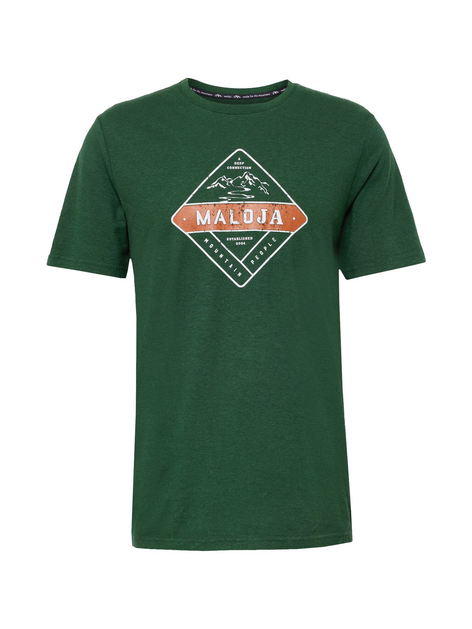 Maloja Tricou funcțional 'Kibe' verde pin / portocaliu închis / alb - Pled.ro