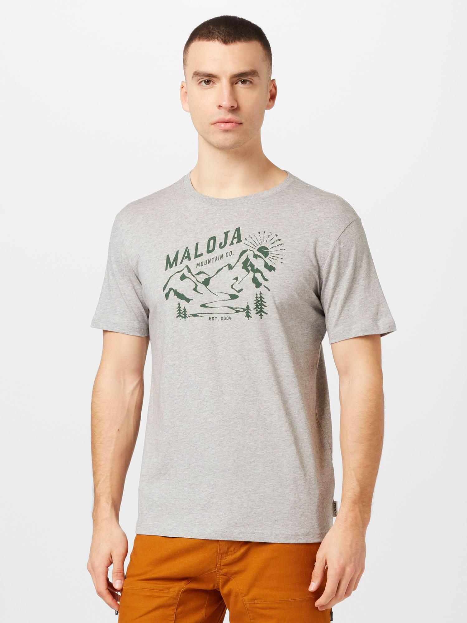 Maloja Tricou funcțional 'Korab' gri amestecat / verde - Pled.ro