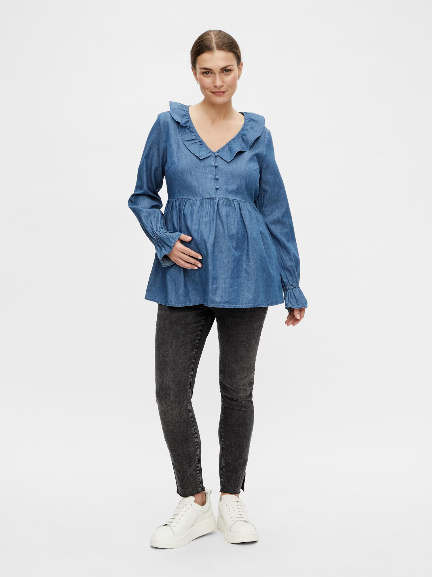 MAMALICIOUS Bluză 'Hayes Lia' albastru denim - Pled.ro