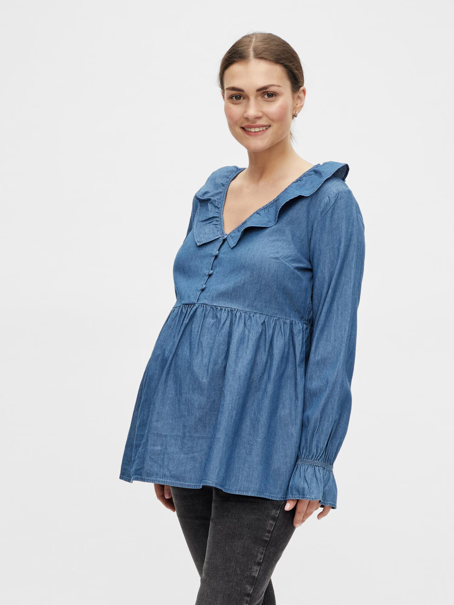 MAMALICIOUS Bluză 'Hayes Lia' albastru denim - Pled.ro