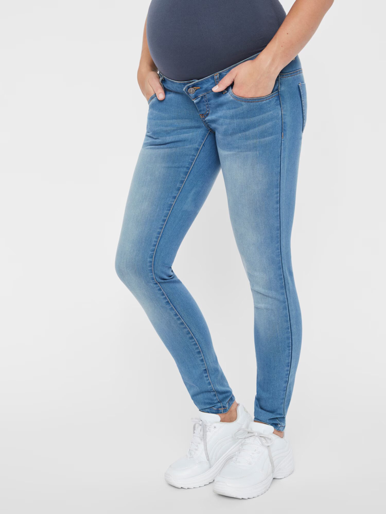 MAMALICIOUS Jeans 'Fifty' albastru denim / gri amestecat - Pled.ro