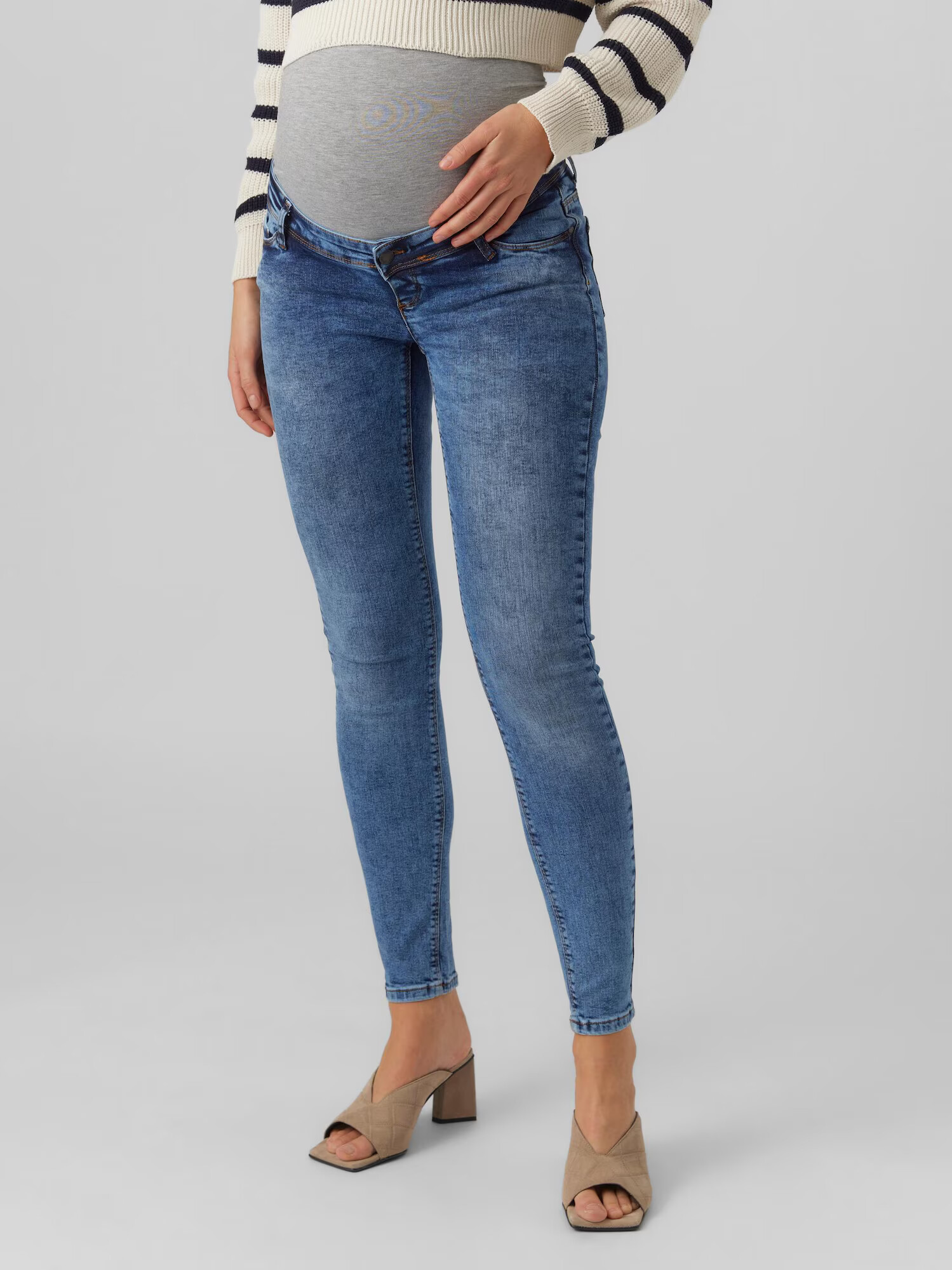 MAMALICIOUS Jeans 'ROMA' albastru denim / gri amestecat - Pled.ro