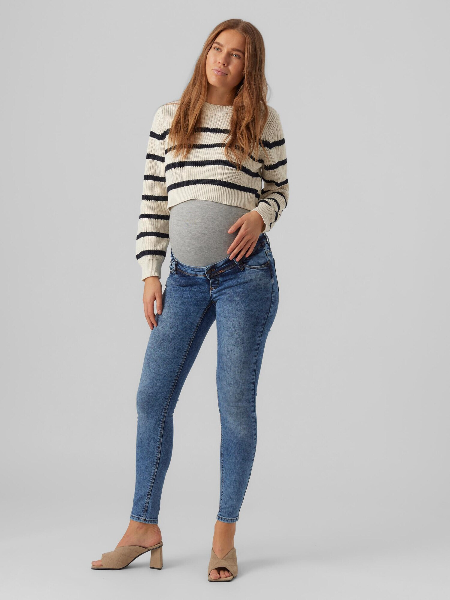 MAMALICIOUS Jeans 'ROMA' albastru denim / gri amestecat - Pled.ro