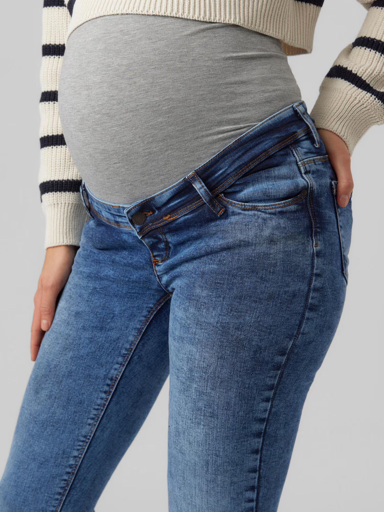 MAMALICIOUS Jeans 'ROMA' albastru denim / gri amestecat - Pled.ro