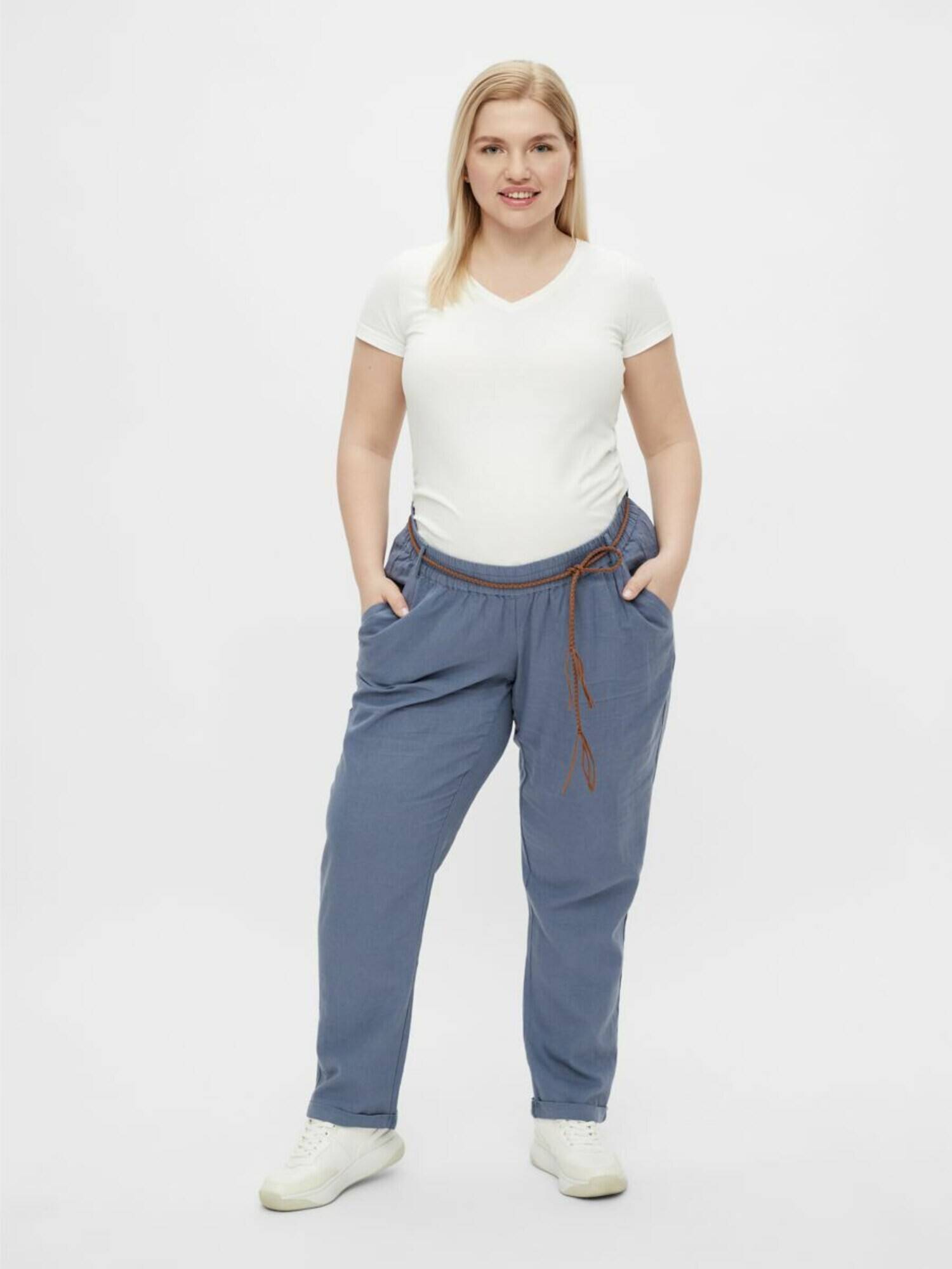 MAMALICIOUS Pantaloni albastru fumuriu / maro - Pled.ro