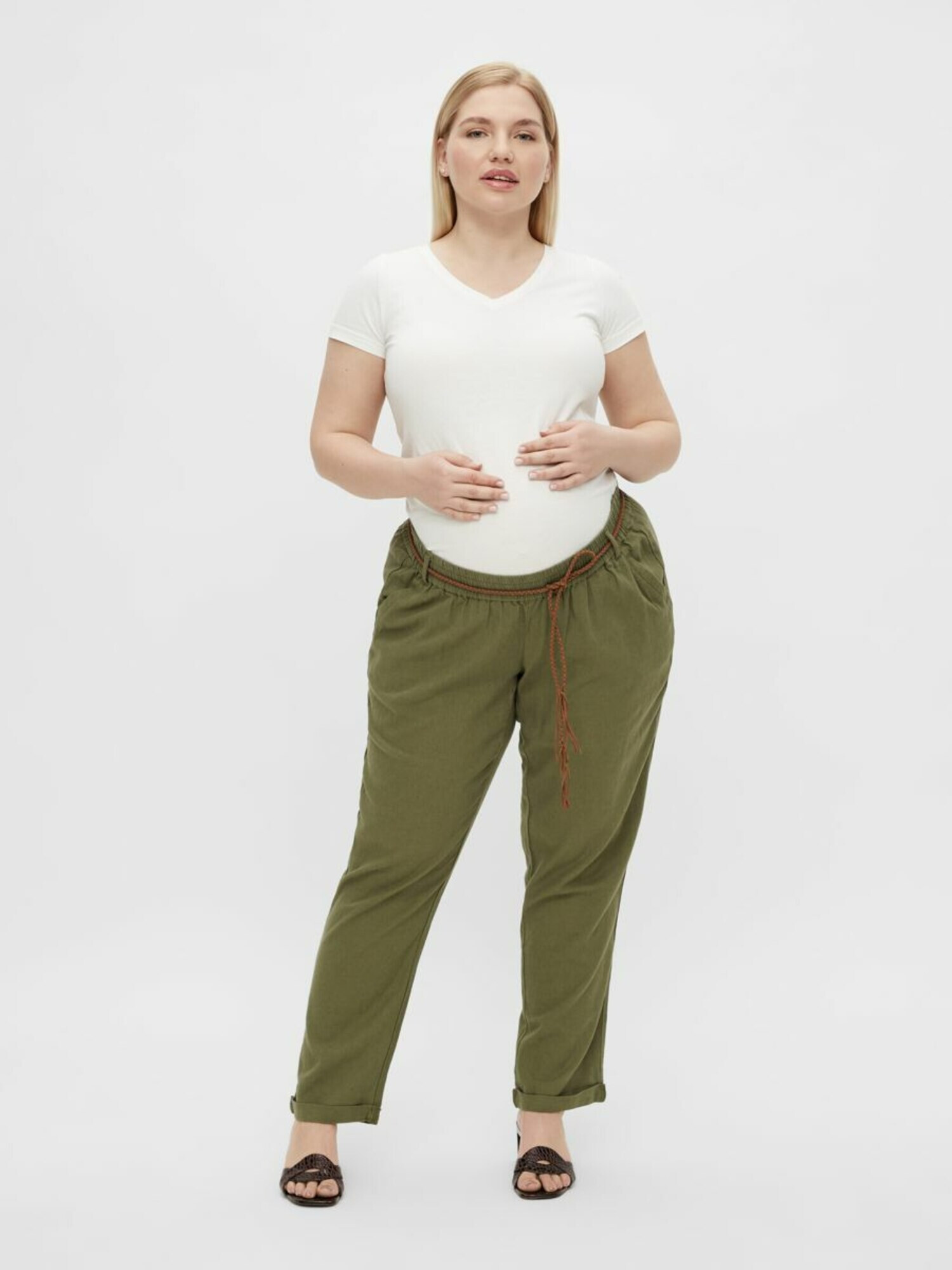 MAMALICIOUS Pantaloni maro / kaki - Pled.ro