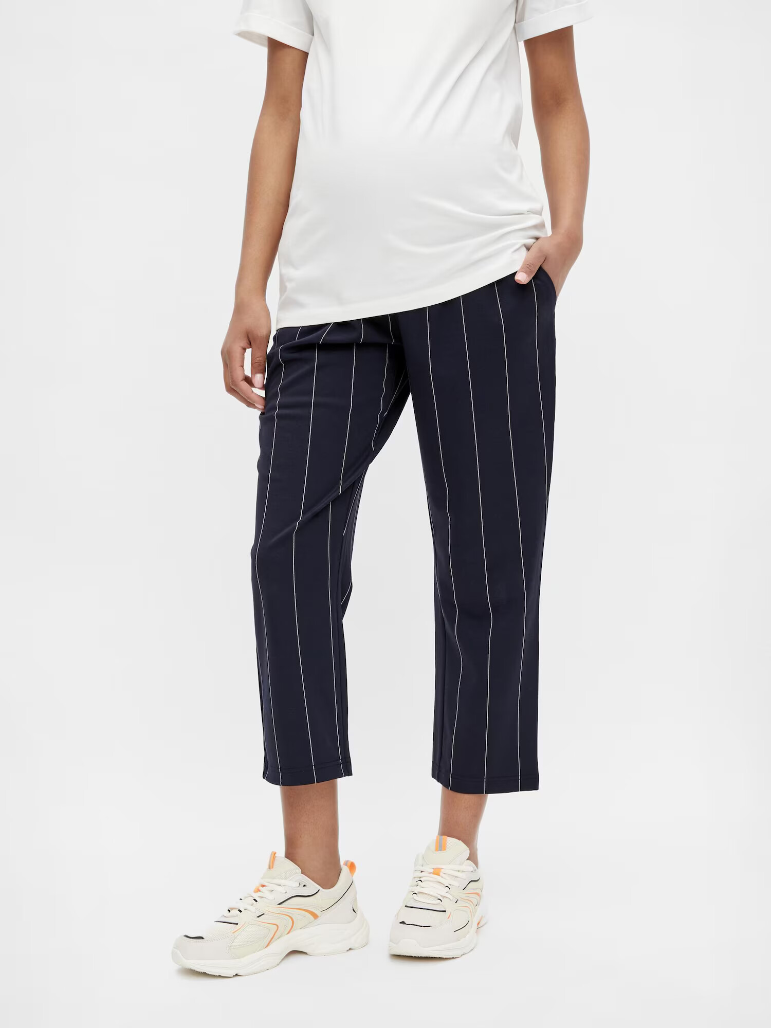 MAMALICIOUS Pantaloni 'Rosalie' albastru noapte / alb - Pled.ro