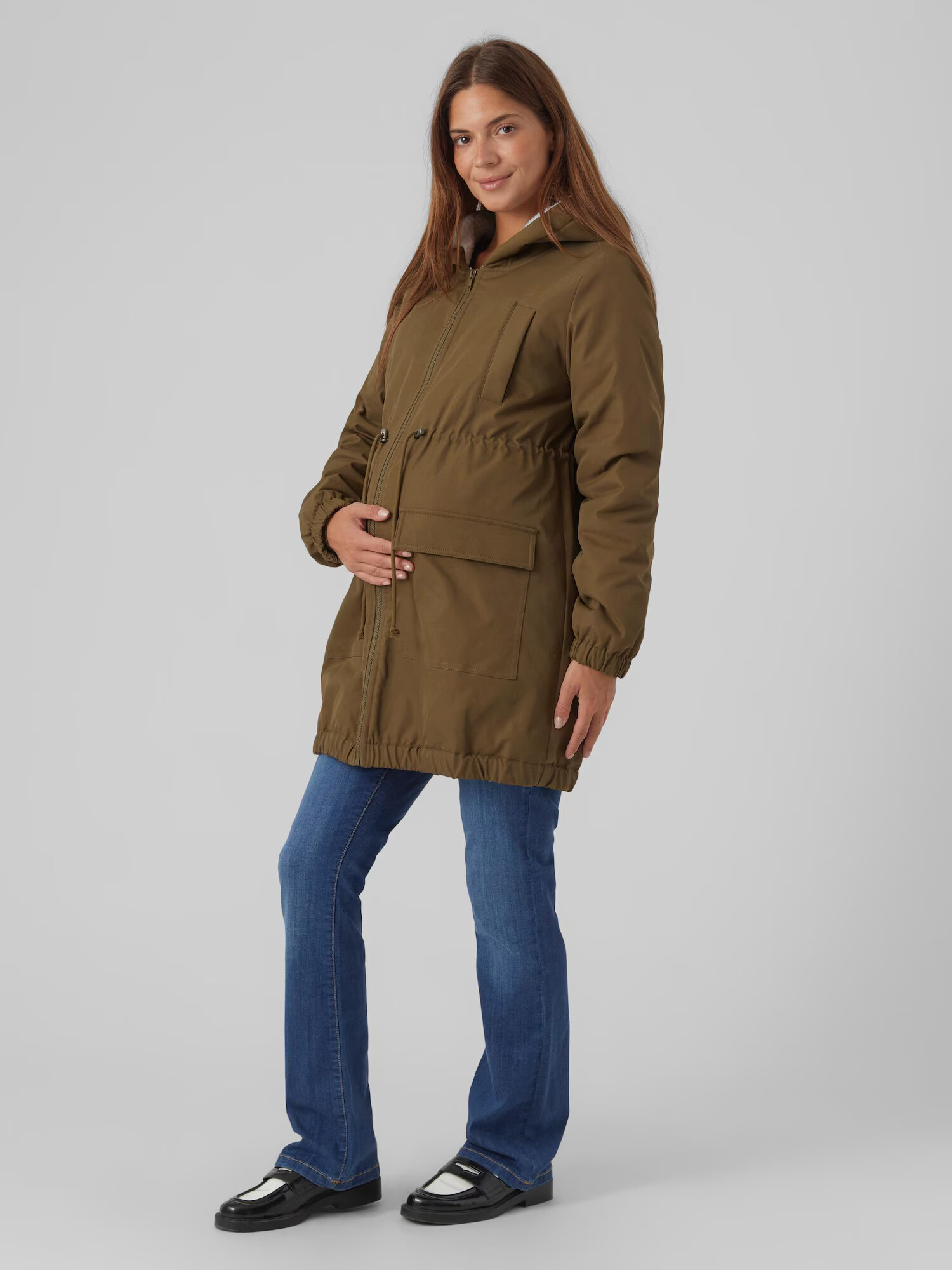 MAMALICIOUS Parka de iarnă 'Lisa' oliv / alb - Pled.ro