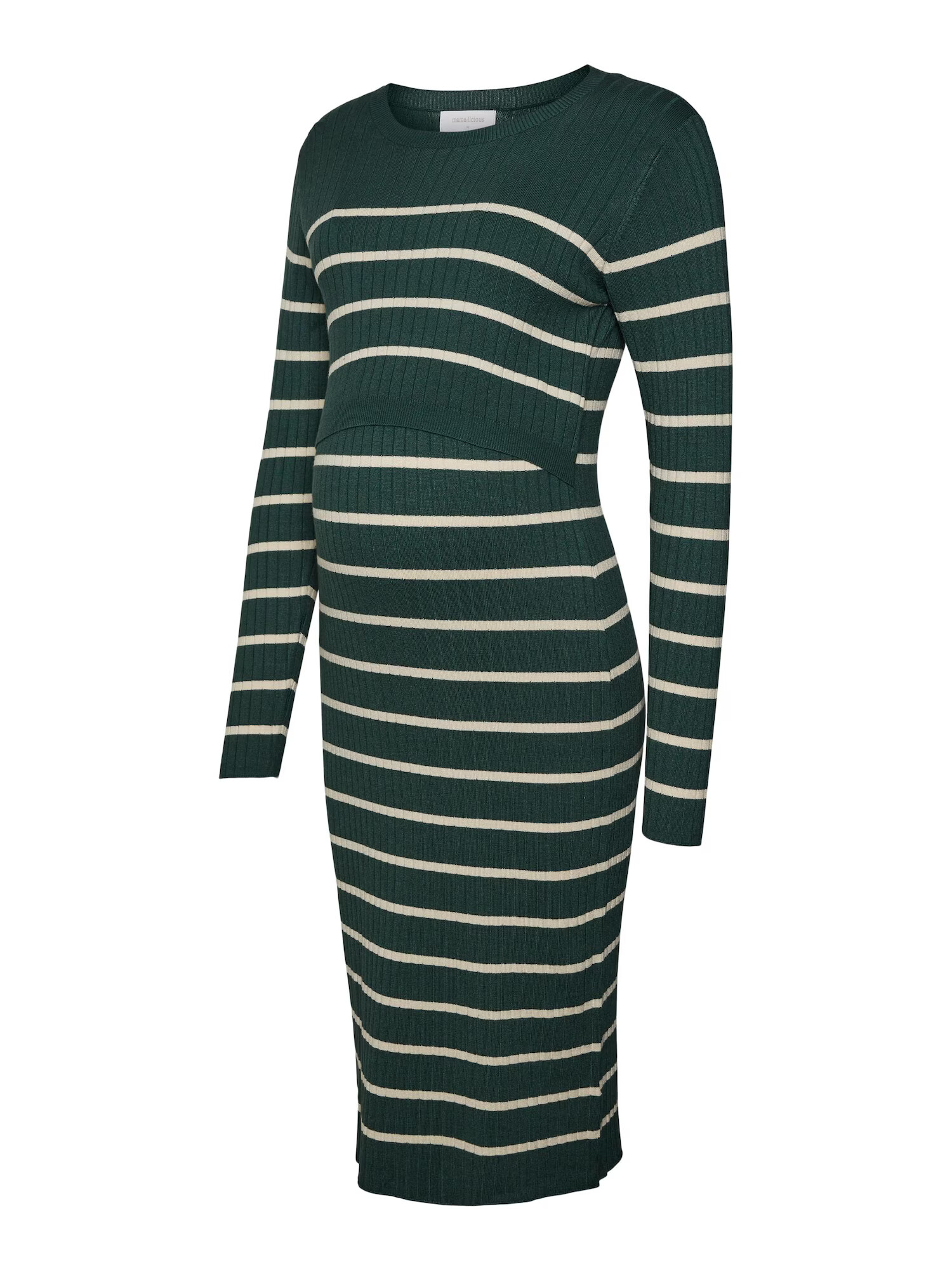 MAMALICIOUS Rochie tricotat 'Siv' ecru / verde pin - Pled.ro