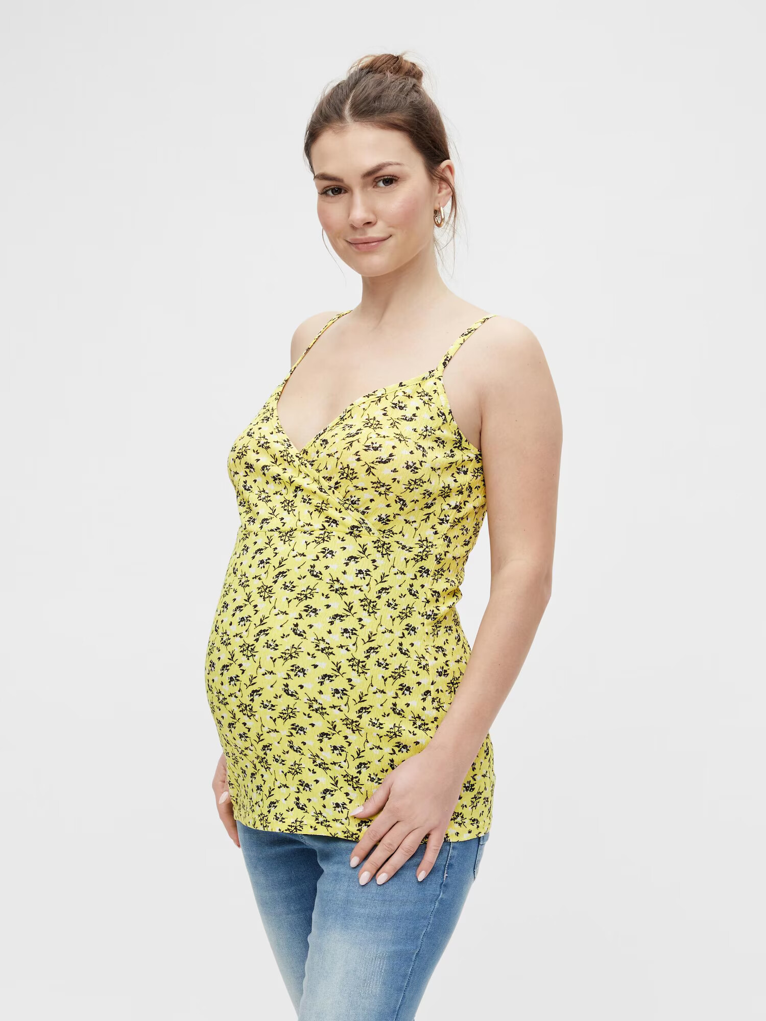 MAMALICIOUS Top 'Viky Tess' galben deschis / negru / alb - Pled.ro