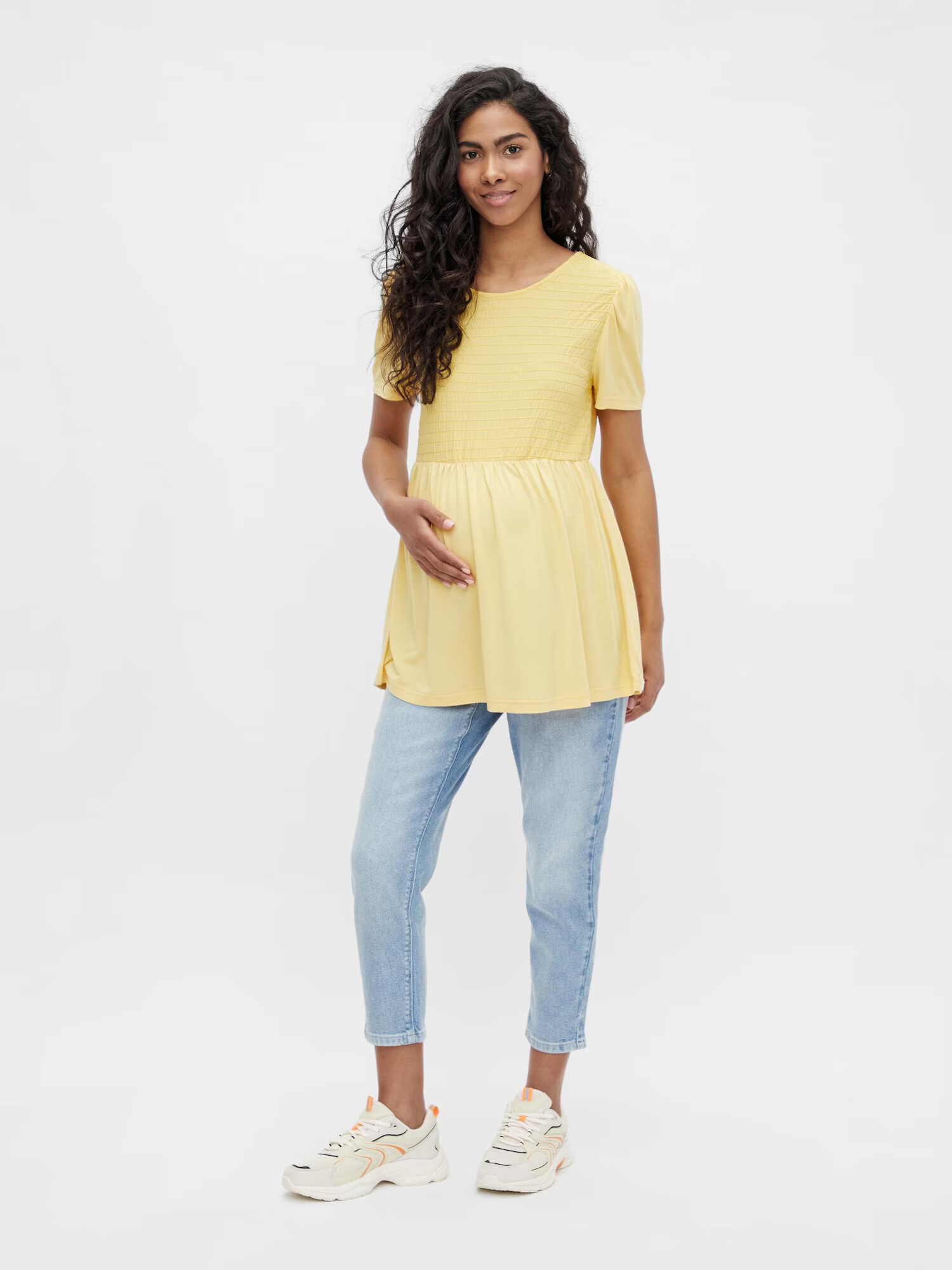 MAMALICIOUS Tricou 'INA' galben pastel - Pled.ro